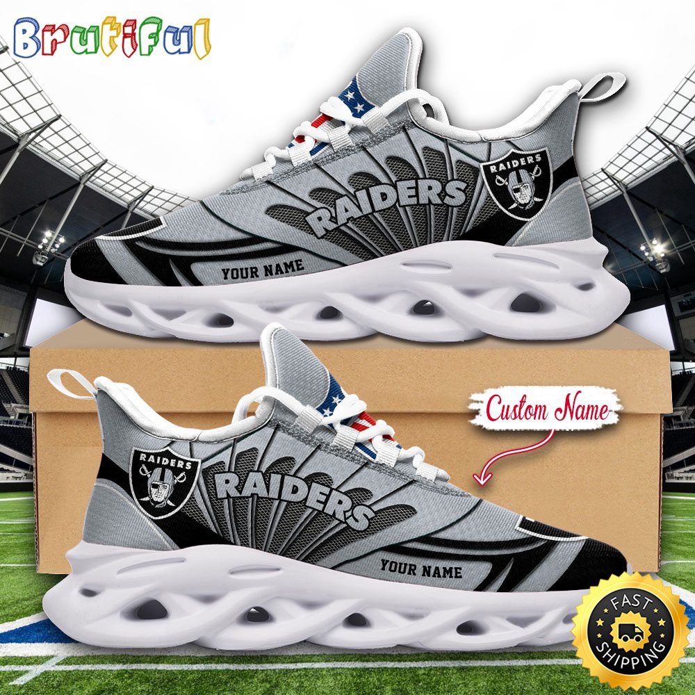Ideafootwear Las Vegas Raiders Max Soul Shoes Sneakers For Men And Women