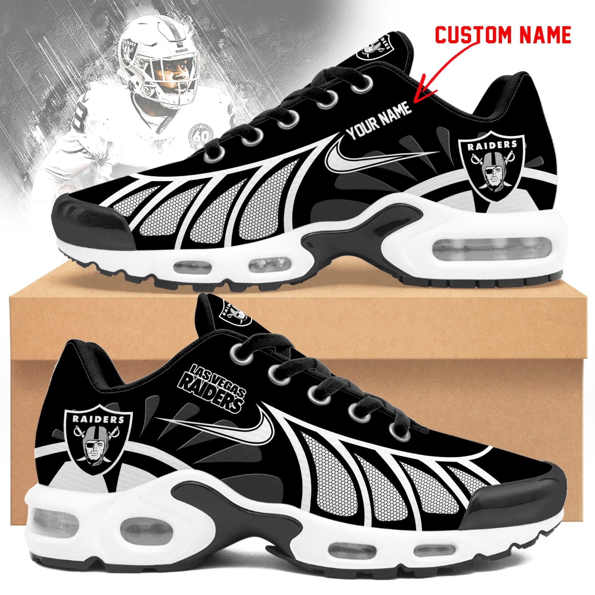 Ideafootwear Las Vegas Raiders TN Shoes Sneakers For Men And Women