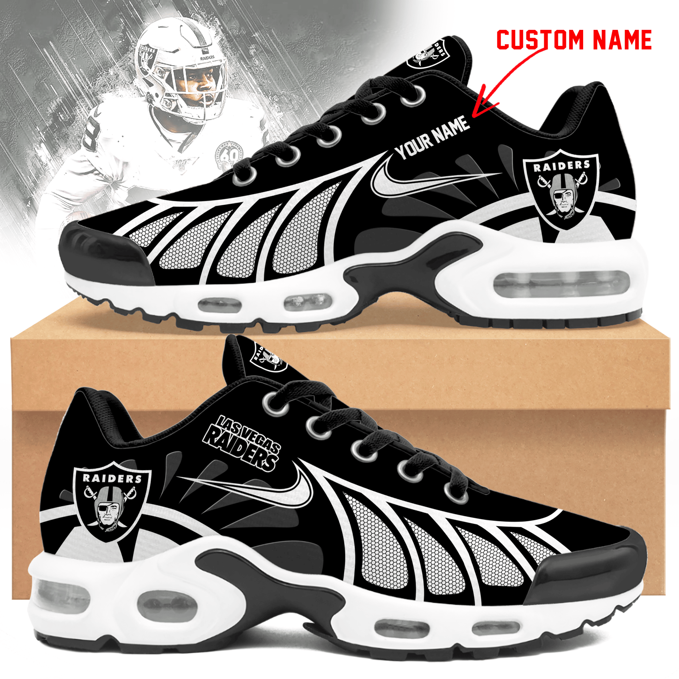 Ideafootwear Las Vegas Raiders TN Shoes Sneakers For Men And Women