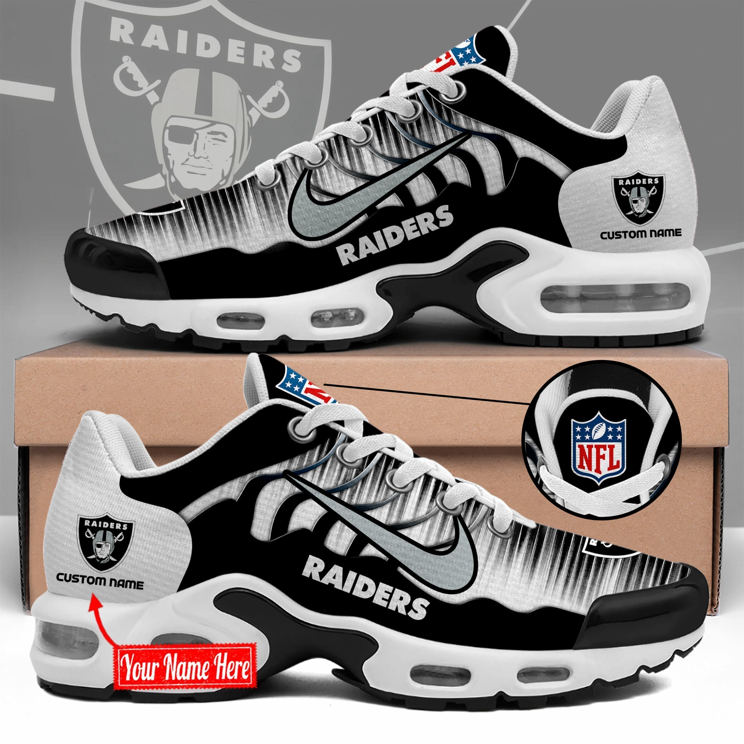 Ideafootwear Las Vegas Raiders TN Shoes Sneakers For Men And Women