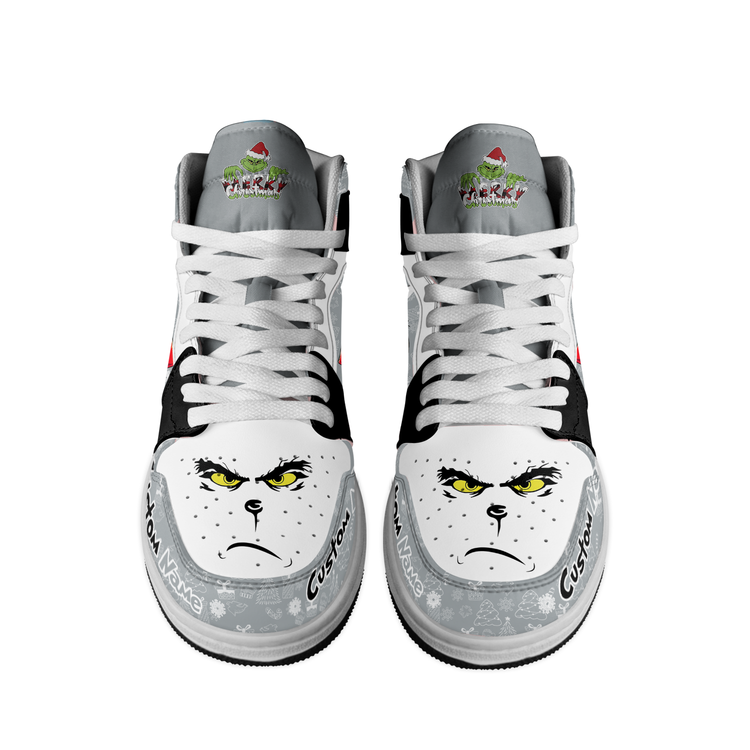 Ideafootwear Las Vegas Raiders x The Grinch x Christmas AJ1 High Sneakers Shoes For Men And Women