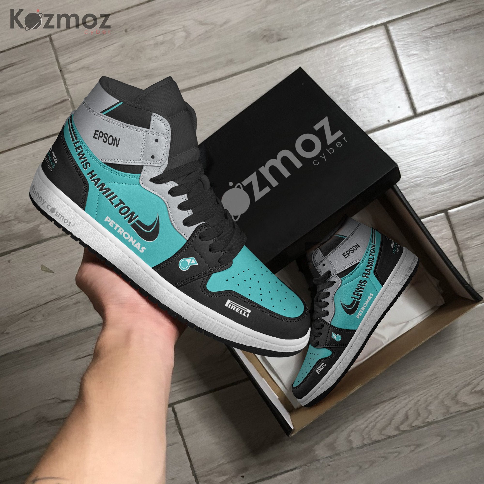 Ideafootwear Lewis Hamilton AJ1 High Sneakers Shoes For Men And Women