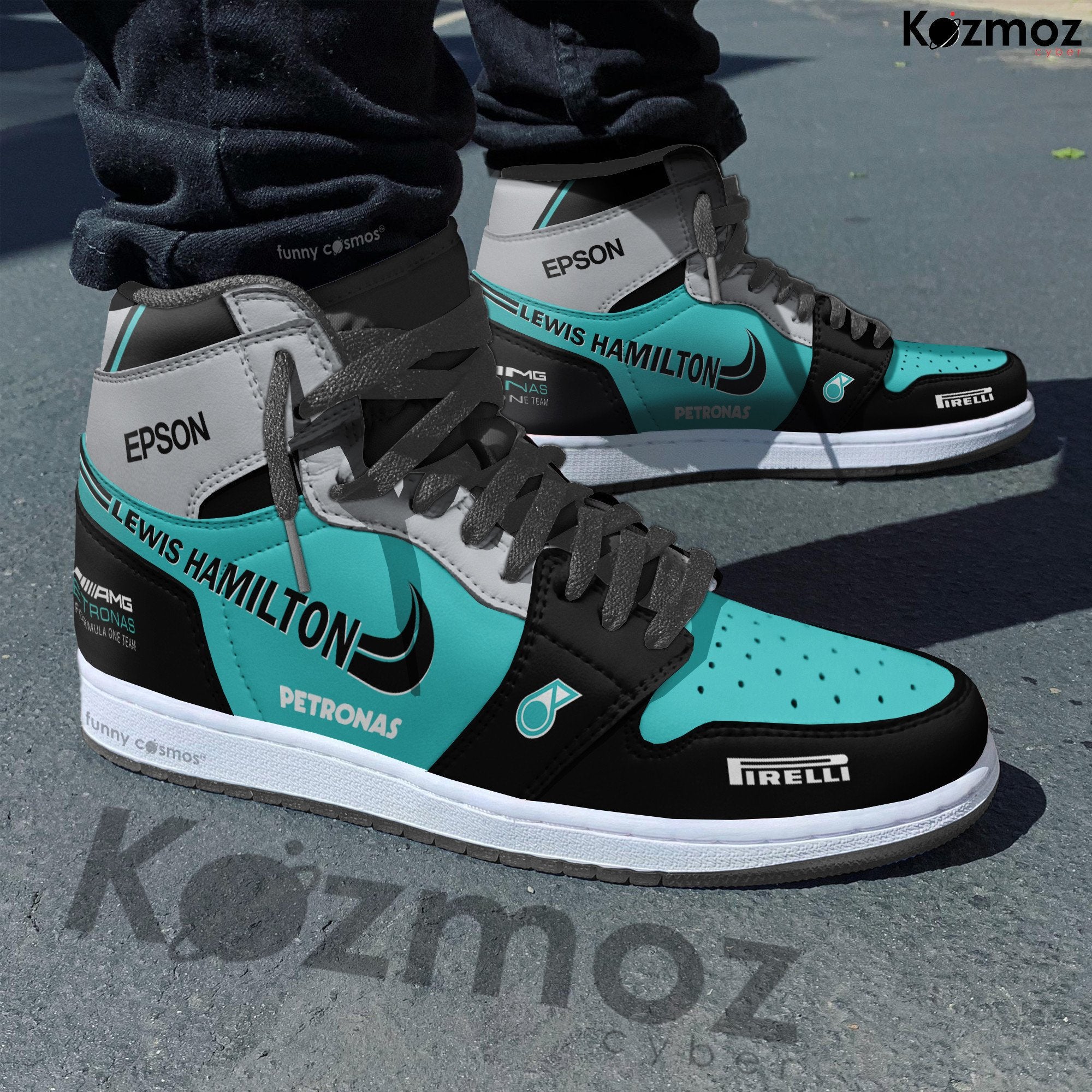 Ideafootwear Lewis Hamilton AJ1 High Sneakers Shoes For Men And Women