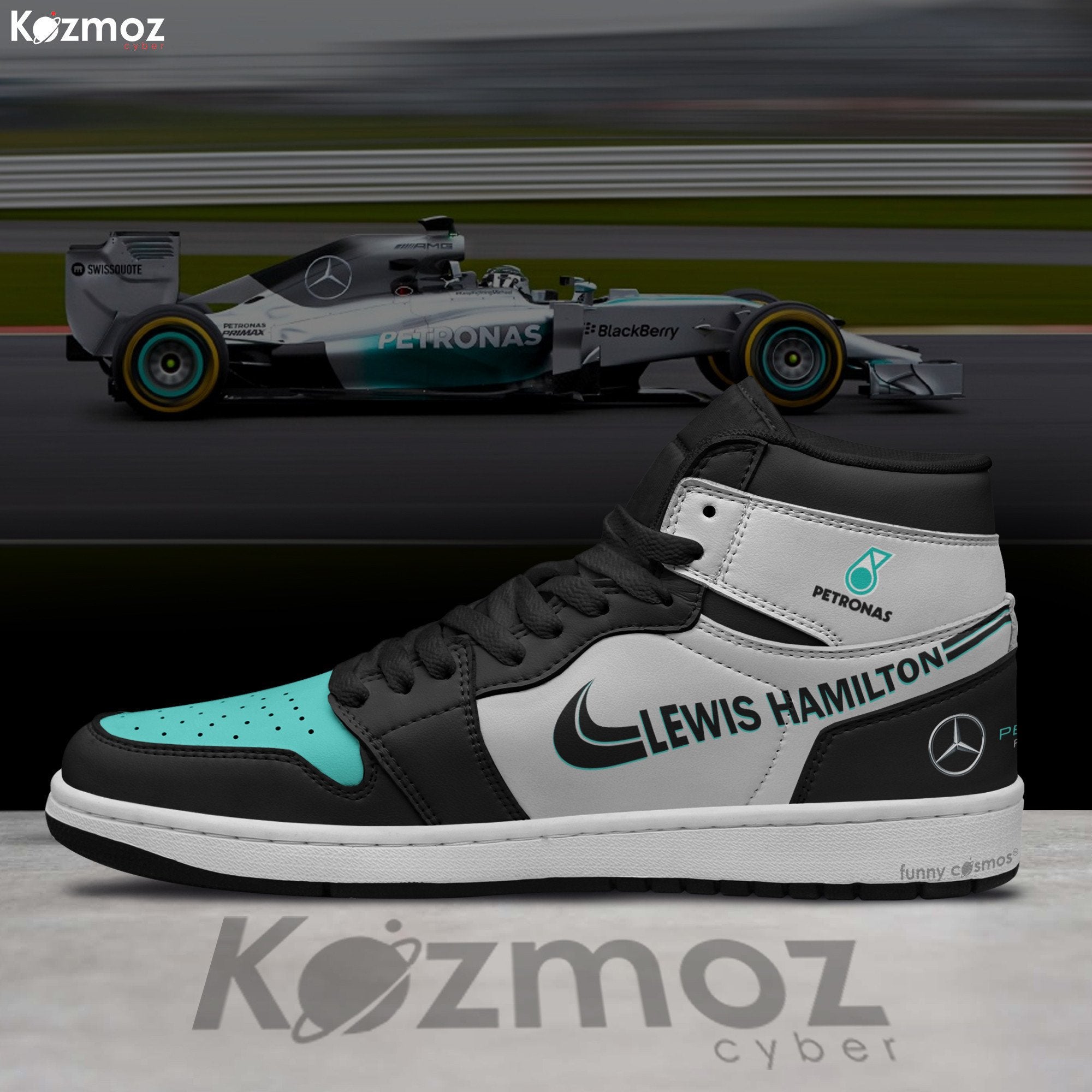 Ideafootwear Lewis Hamilton AJ1 High Sneakers Shoes For Men And Women