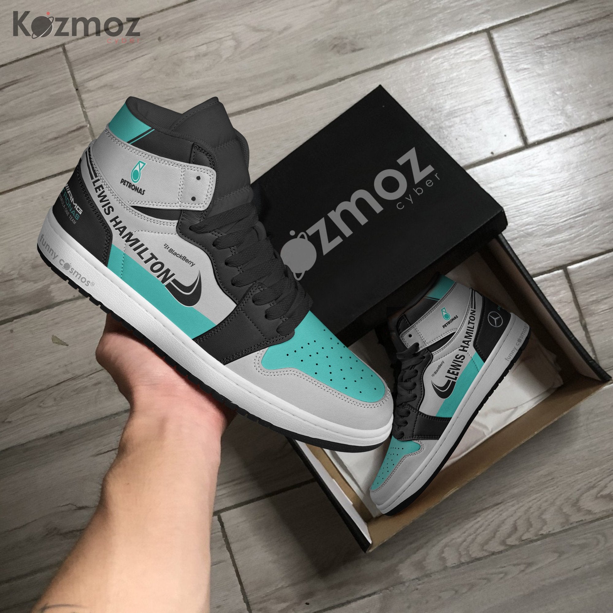 Ideafootwear Lewis Hamilton AJ1 High Sneakers Shoes For Men And Women
