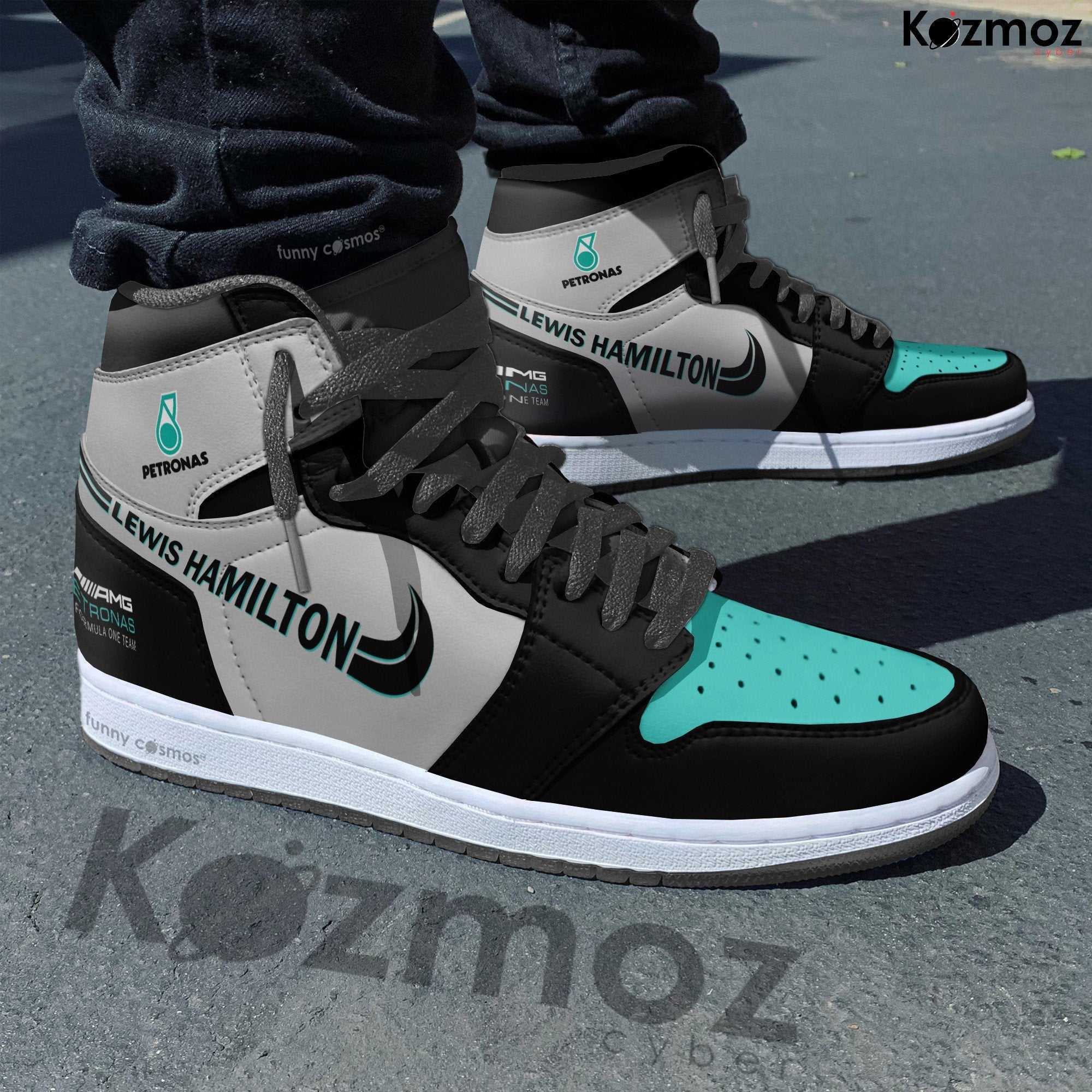 Ideafootwear Lewis Hamilton AJ1 High Sneakers Shoes For Men And Women
