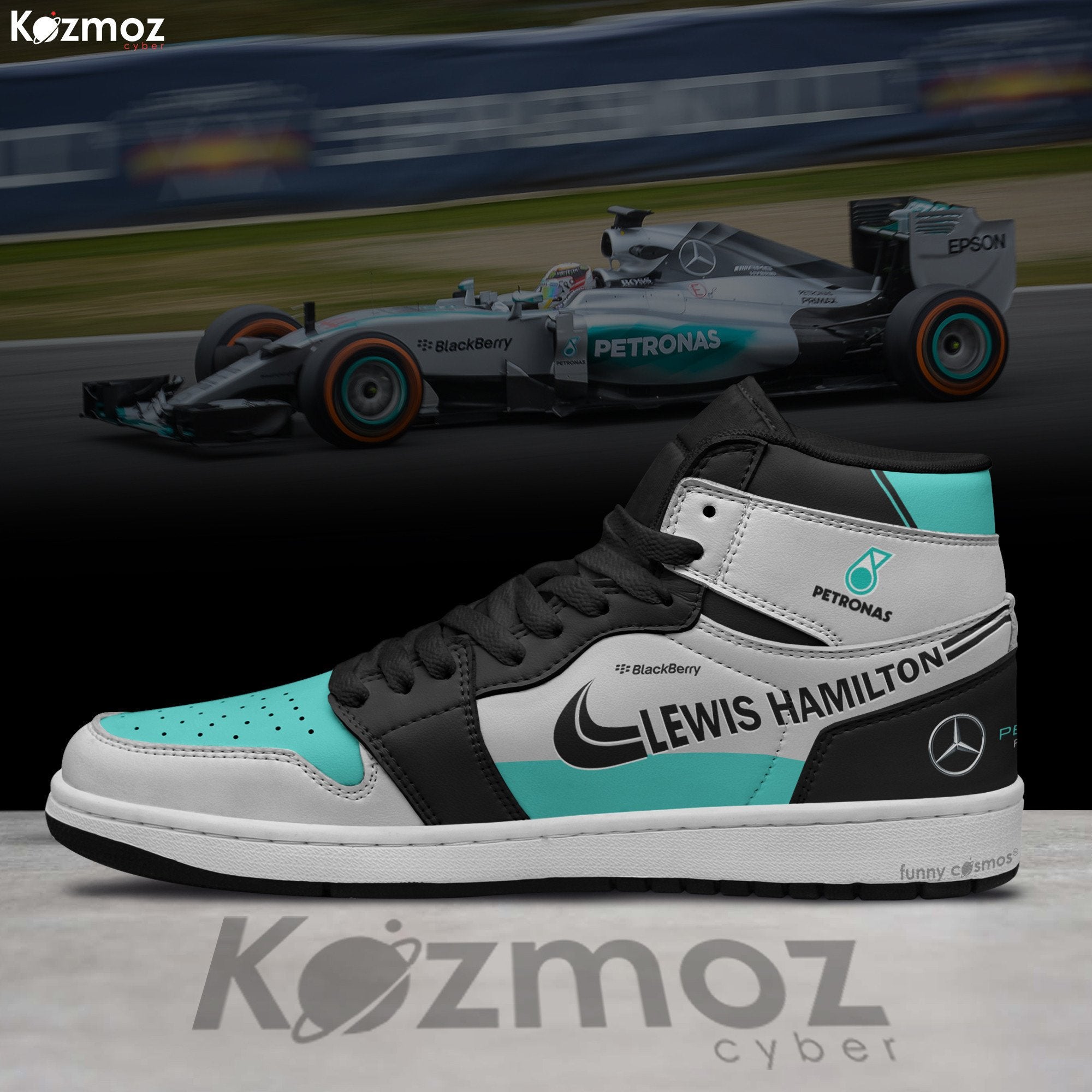 Ideafootwear Lewis Hamilton AJ1 High Sneakers Shoes For Men And Women