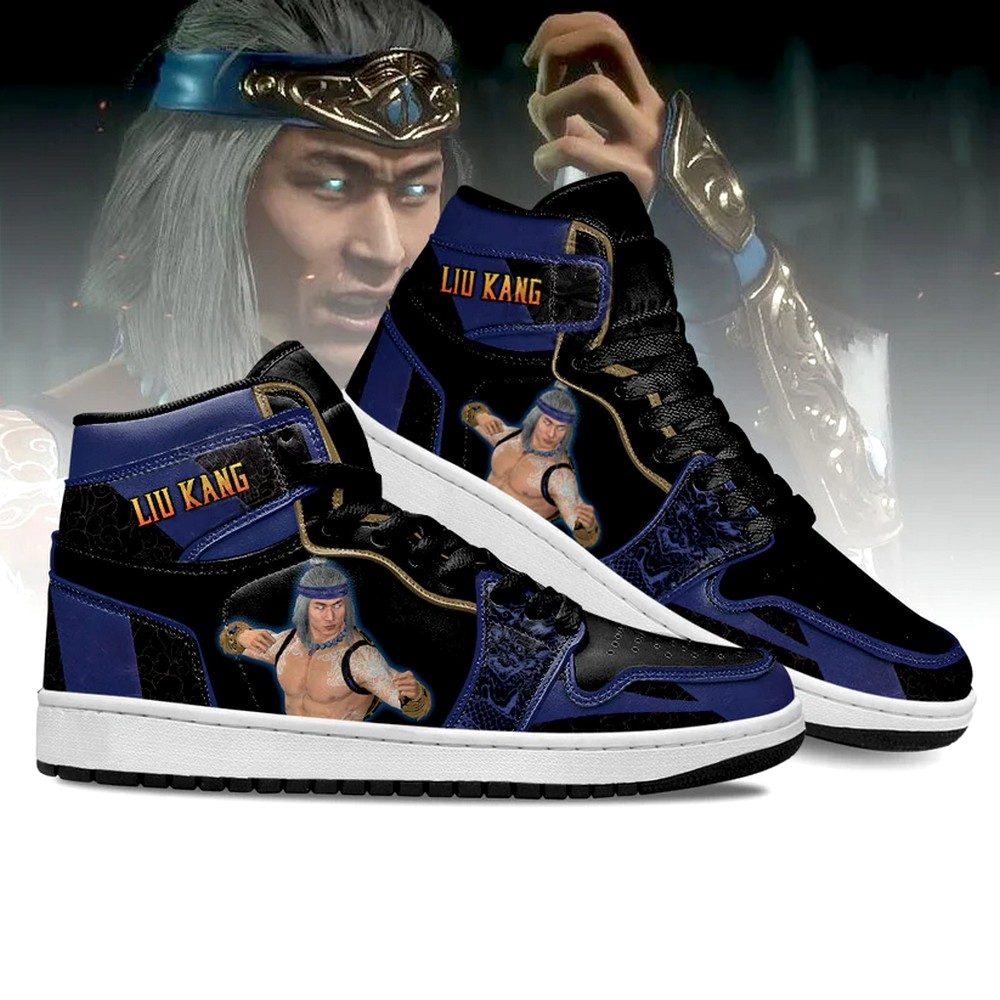 Ideafootwear Liu Kang Mortal Kombat AJ1 High Sneakers Shoes For Men And Women