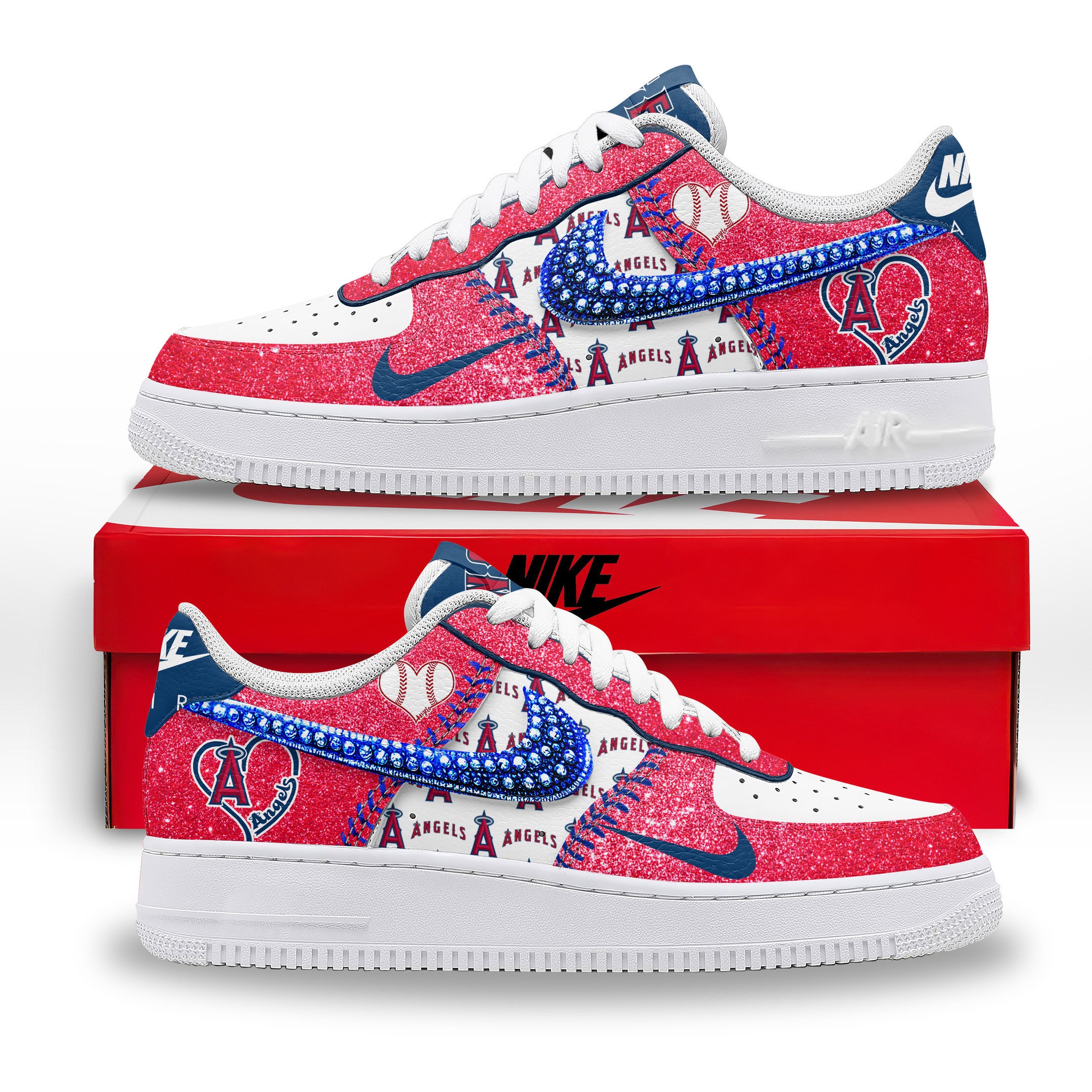 Ideafootwear Los Angeles Angels Air Low-Top Sneakers Shoes For Men And Women 1