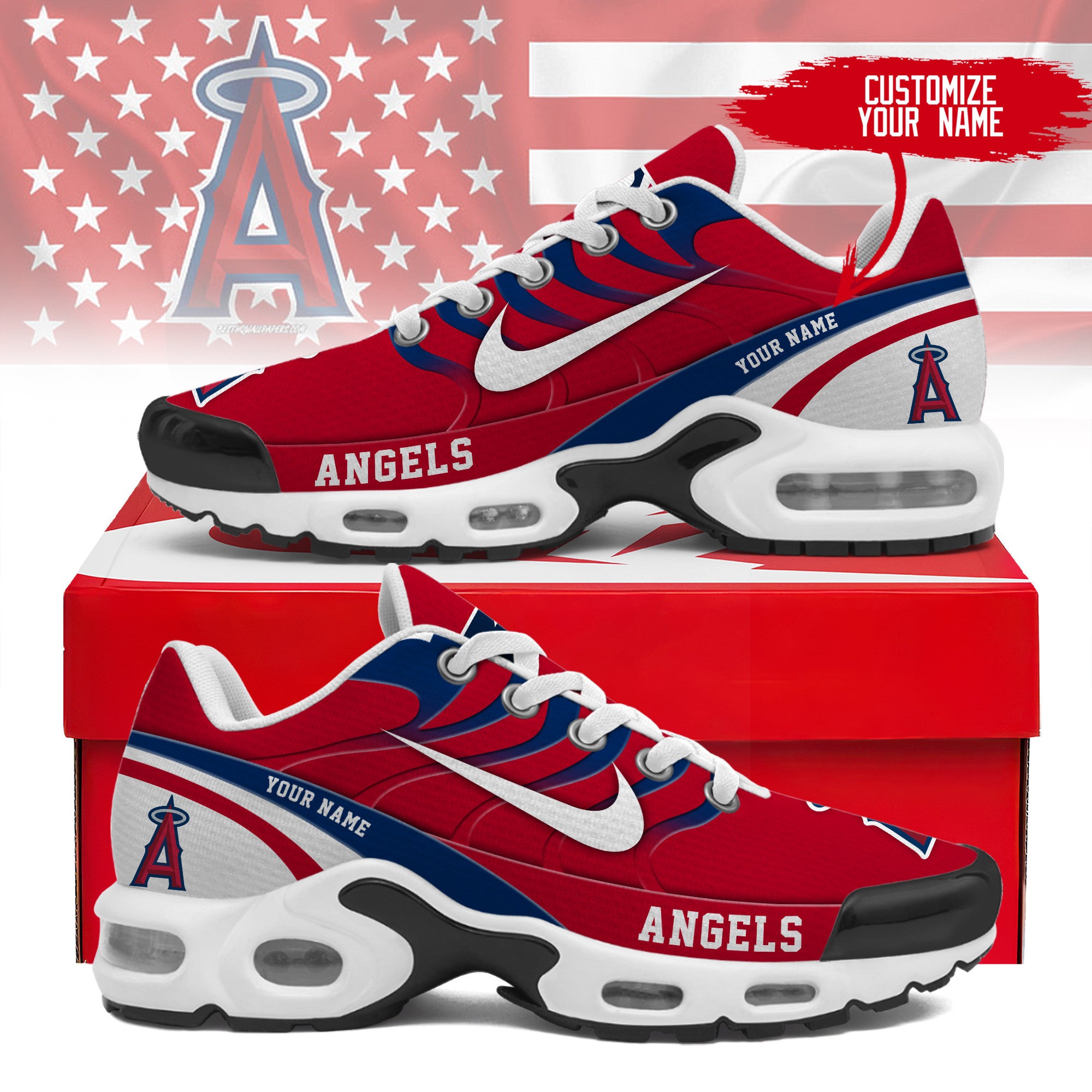 Ideafootwear Los Angeles Angels TN Shoes Sneakers For Men And Women