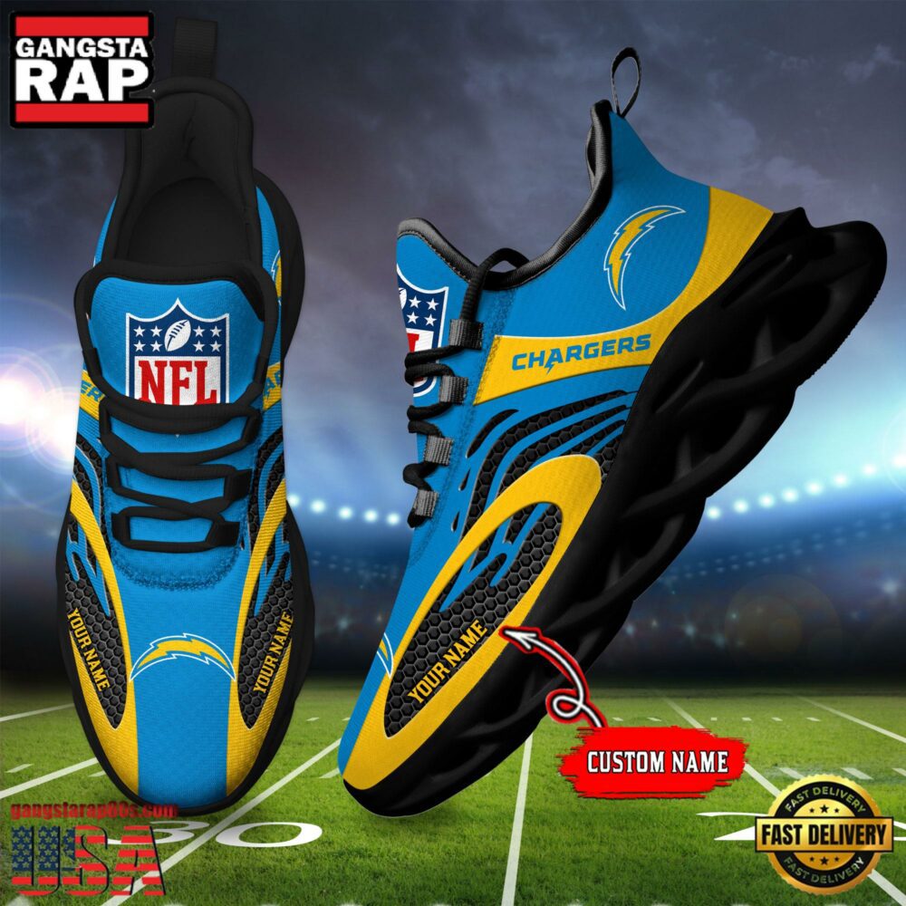 Ideafootwear Los Angeles Chargers Max Soul Shoes Sneakers For Men And Women