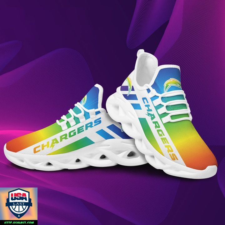 Ideafootwear Los Angeles Chargers Max Soul Shoes Sneakers For Men And Women