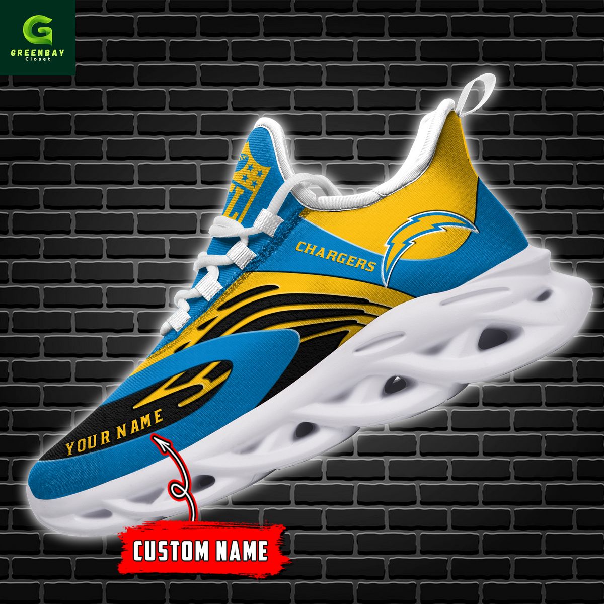 Ideafootwear Los Angeles Chargers Max Soul Shoes Sneakers For Men And Women