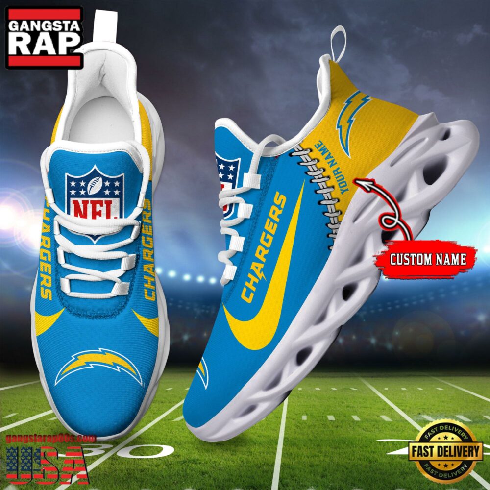 Ideafootwear Los Angeles Chargers Max Soul Shoes Sneakers For Men And Women