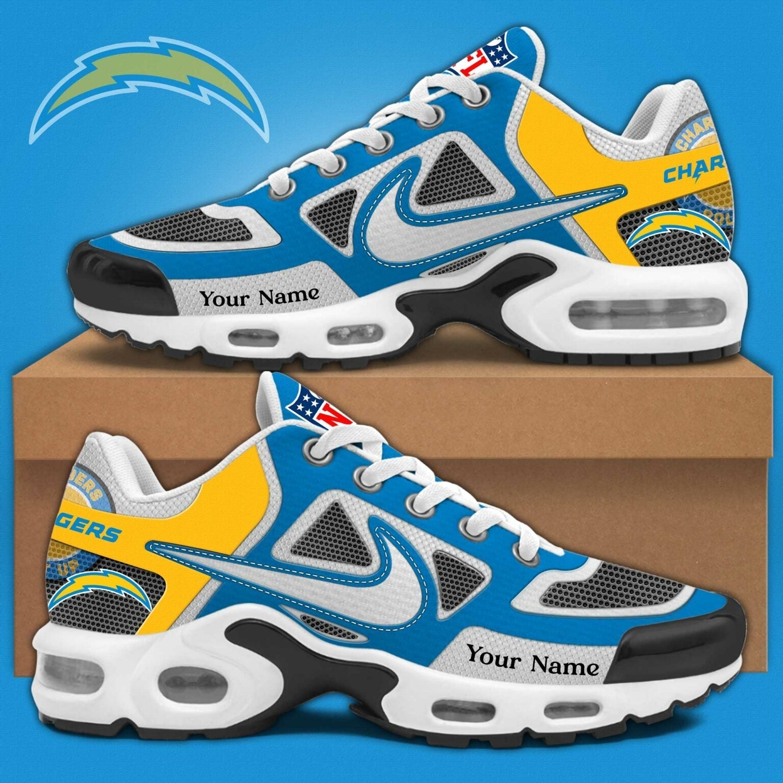 Ideafootwear Los Angeles Chargers TN Shoes Sneakers For Men And Women