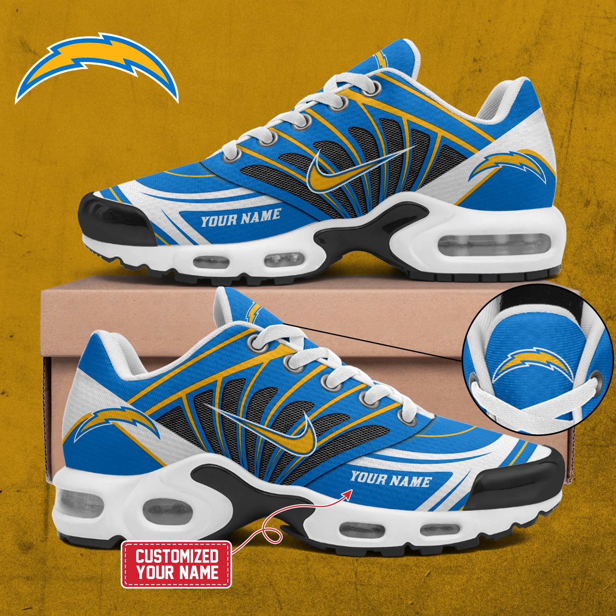 Ideafootwear Los Angeles Chargers TN Shoes Sneakers For Men And Women