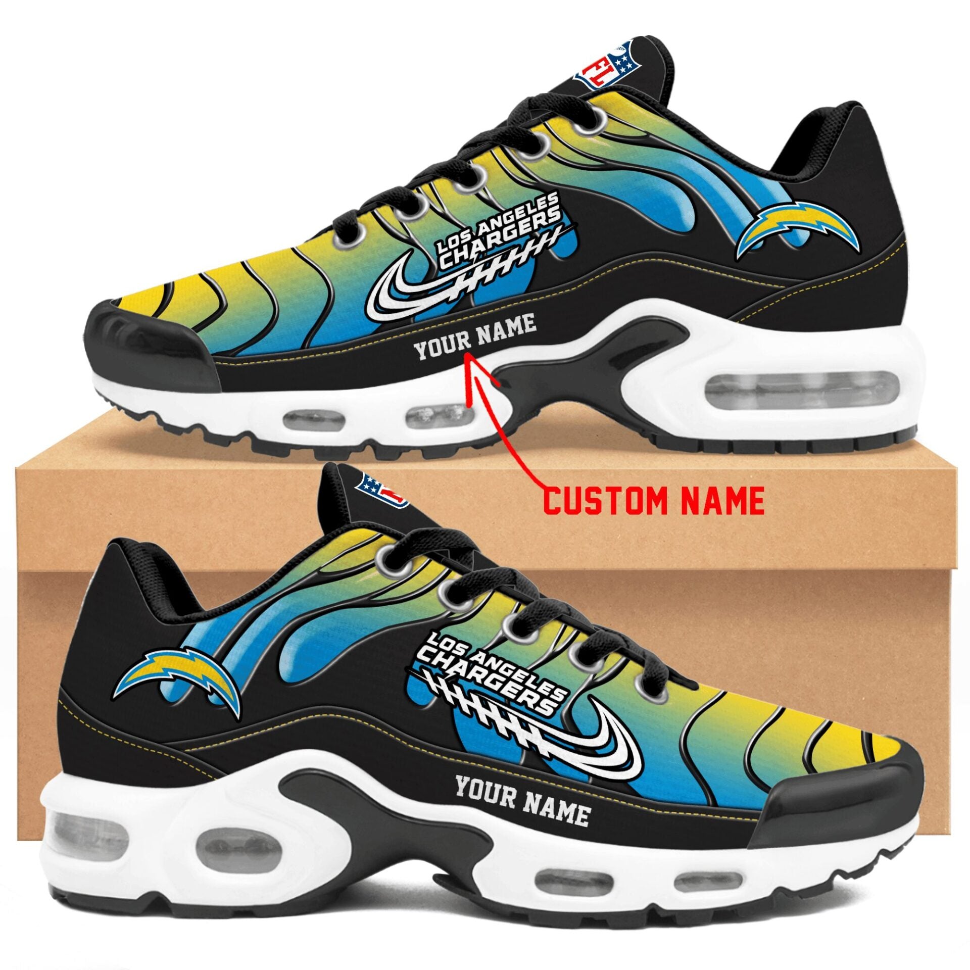 Ideafootwear Los Angeles Chargers TN Shoes Sneakers For Men And Women