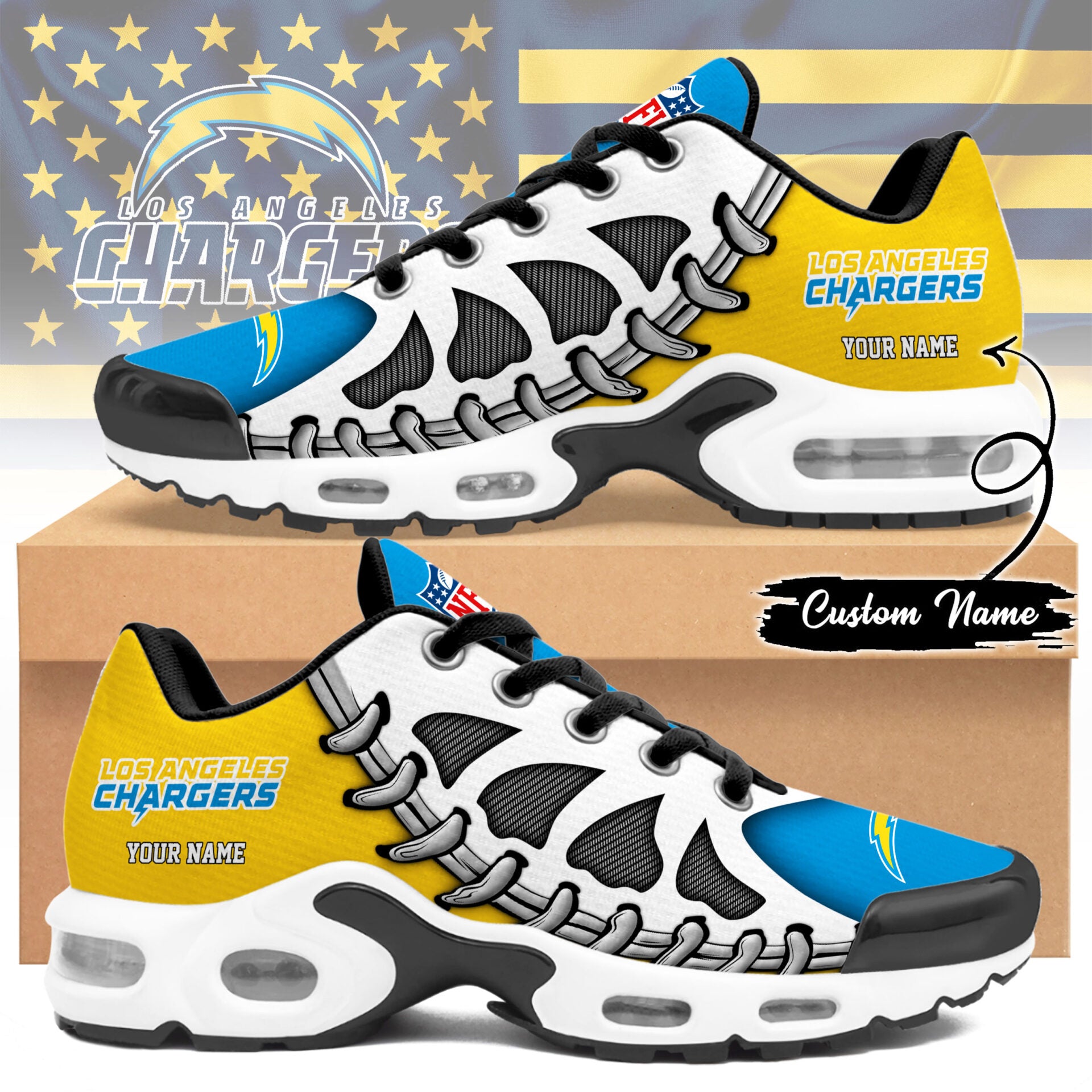 Ideafootwear Los Angeles Chargers TN Shoes Sneakers For Men And Women