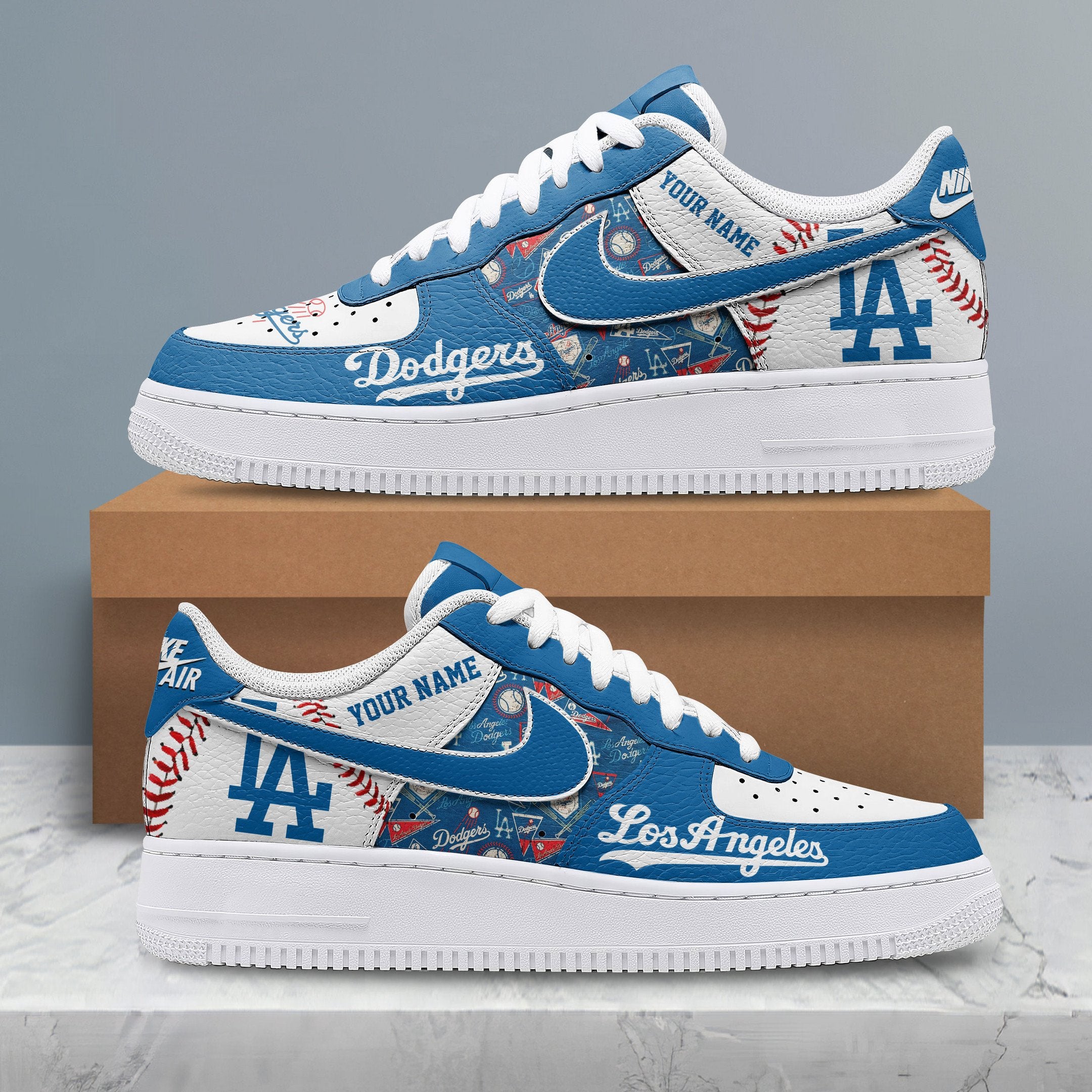 Ideafootwear Los Angeles Dodgers Air Low-Top Sneakers Shoes For Men And Women 1