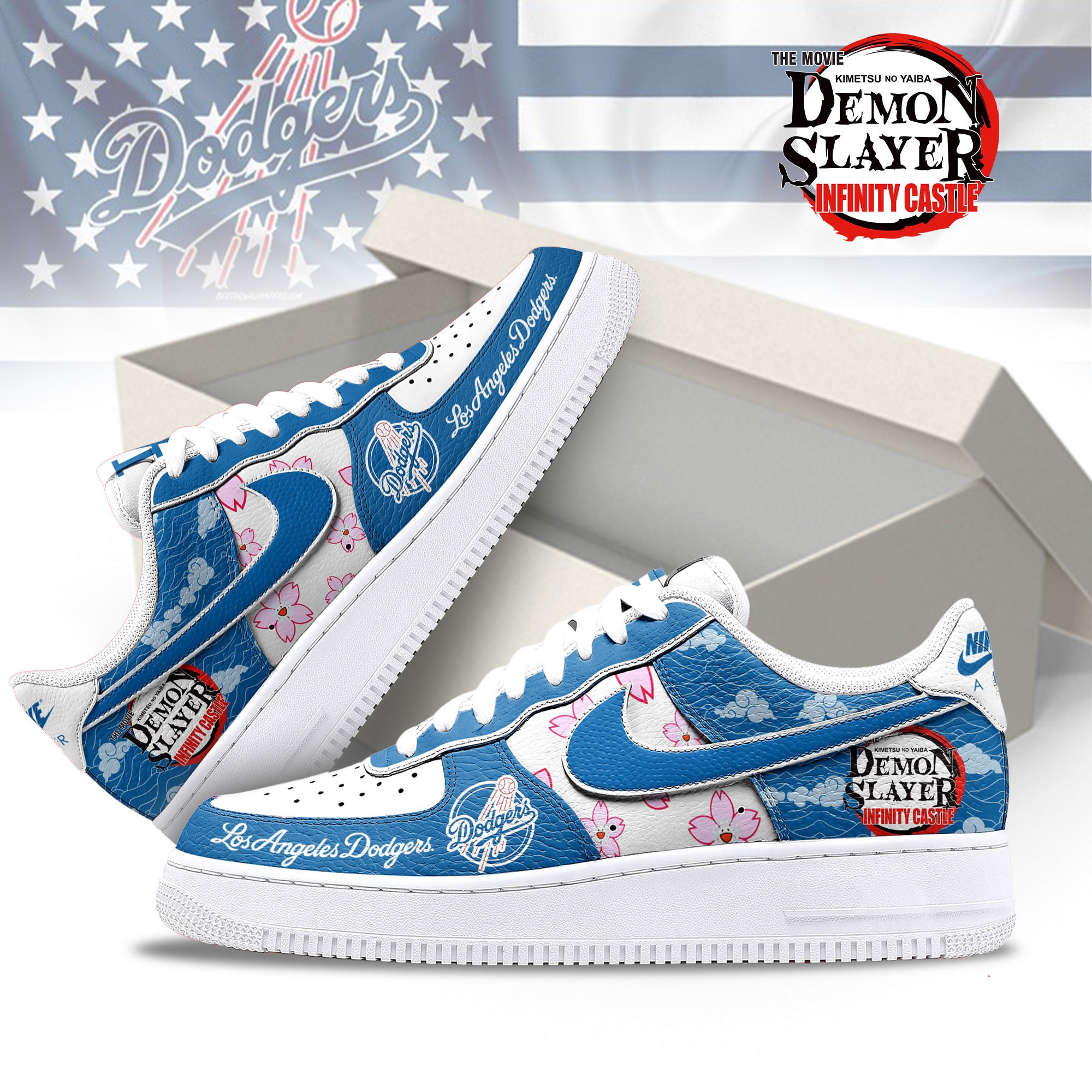 Ideafootwear Los Angeles Dodgers Air Low-Top Sneakers Shoes For Men And Women 1
