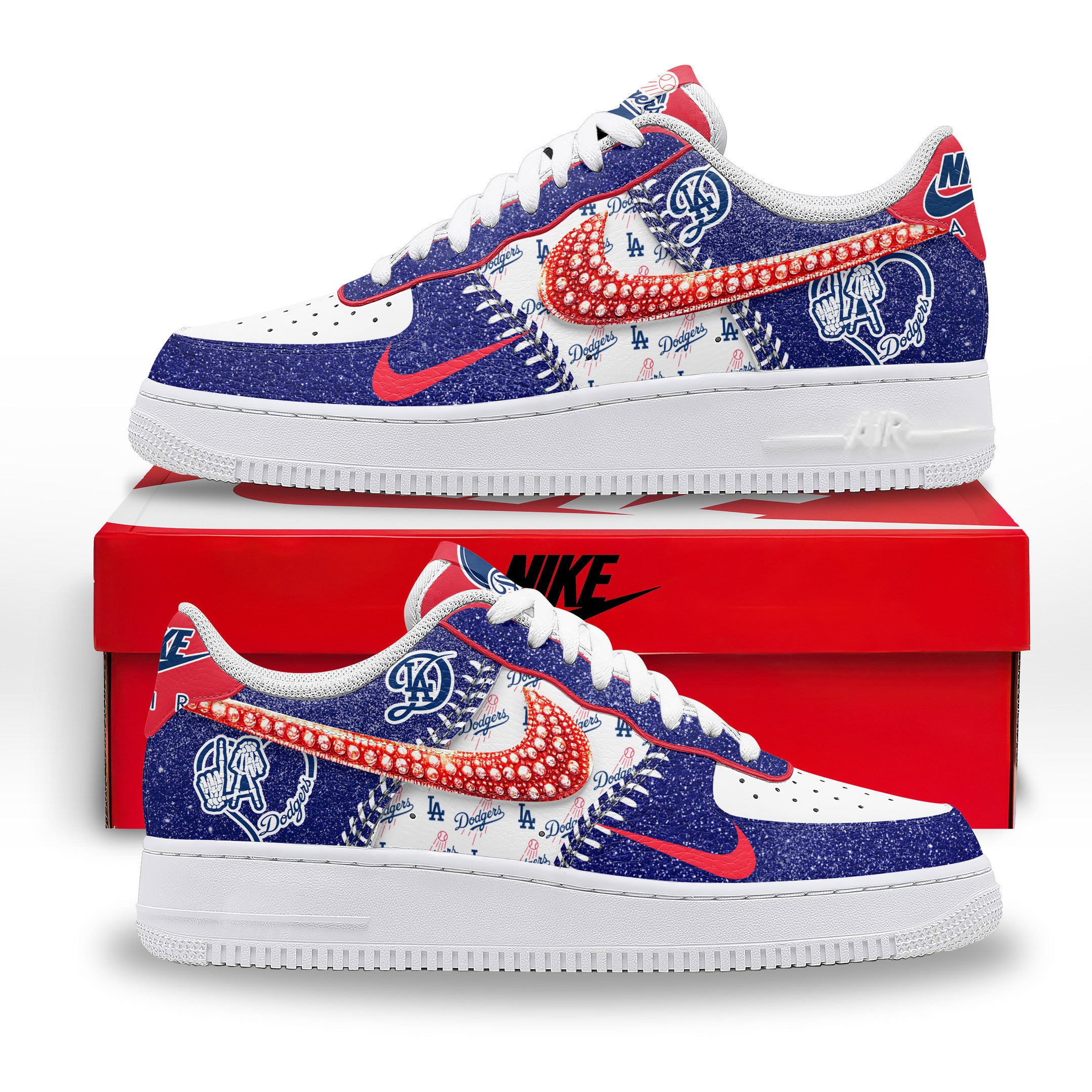 Ideafootwear Los Angeles Dodgers Air Low-Top Sneakers Shoes For Men And Women 1