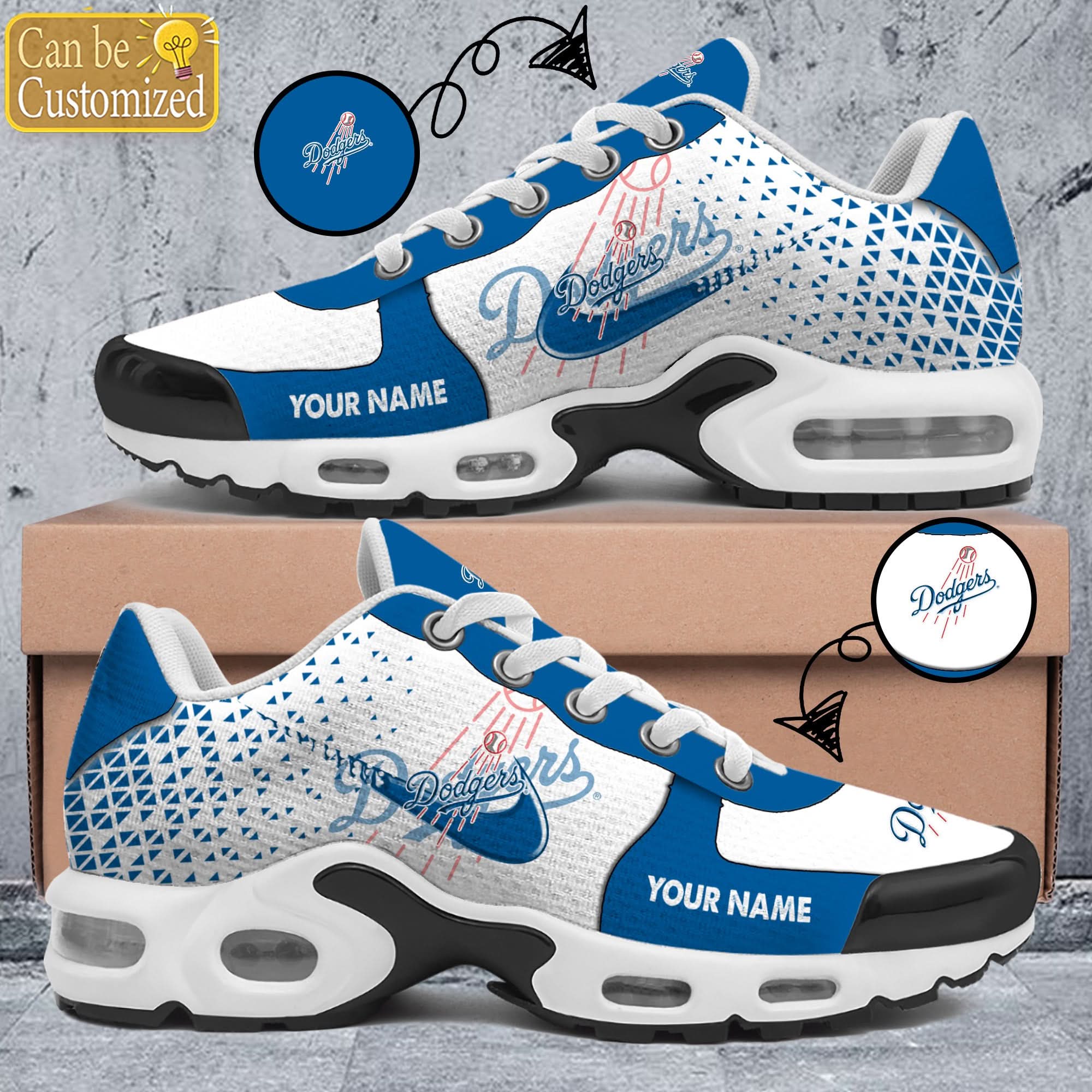Ideafootwear Los Angeles Dodgers TN Shoes Sneakers For Men And Women
