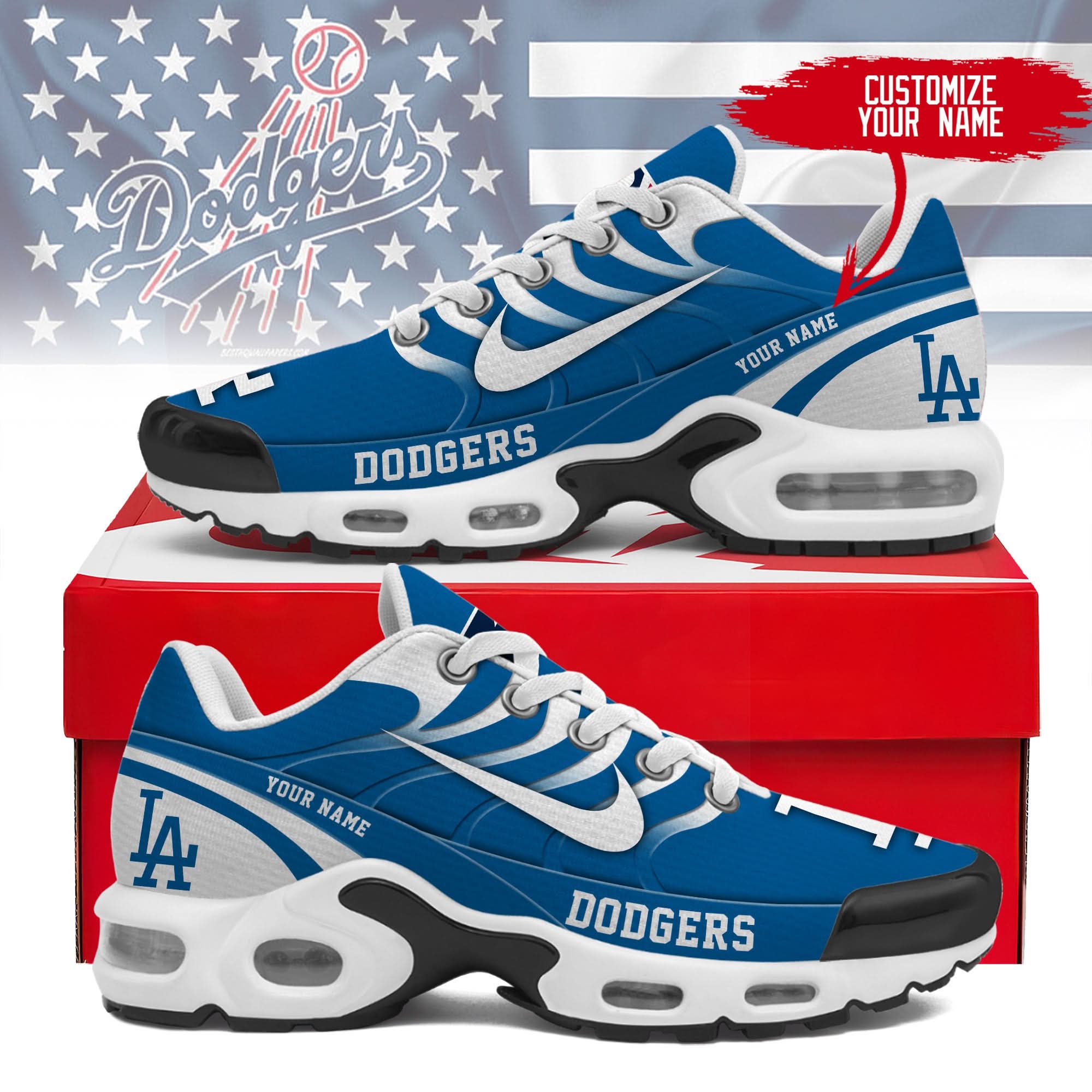 Ideafootwear Los Angeles Dodgers TN Shoes Sneakers For Men And Women