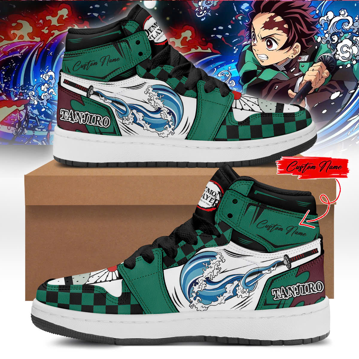 Ideafootwear Los Angeles Dodgers vs Demon slayer AJ1 High Sneakers Shoes For Men And Women
