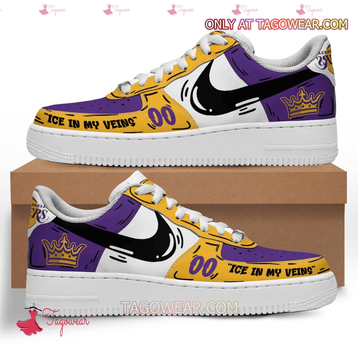 Ideafootwear Los Angeles Lakers Air Low-Top Sneakers Shoes For Men And Women 3
