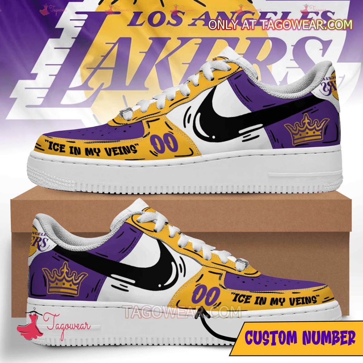 Ideafootwear Los Angeles Lakers Air Low-Top Sneakers Shoes For Men And Women 1