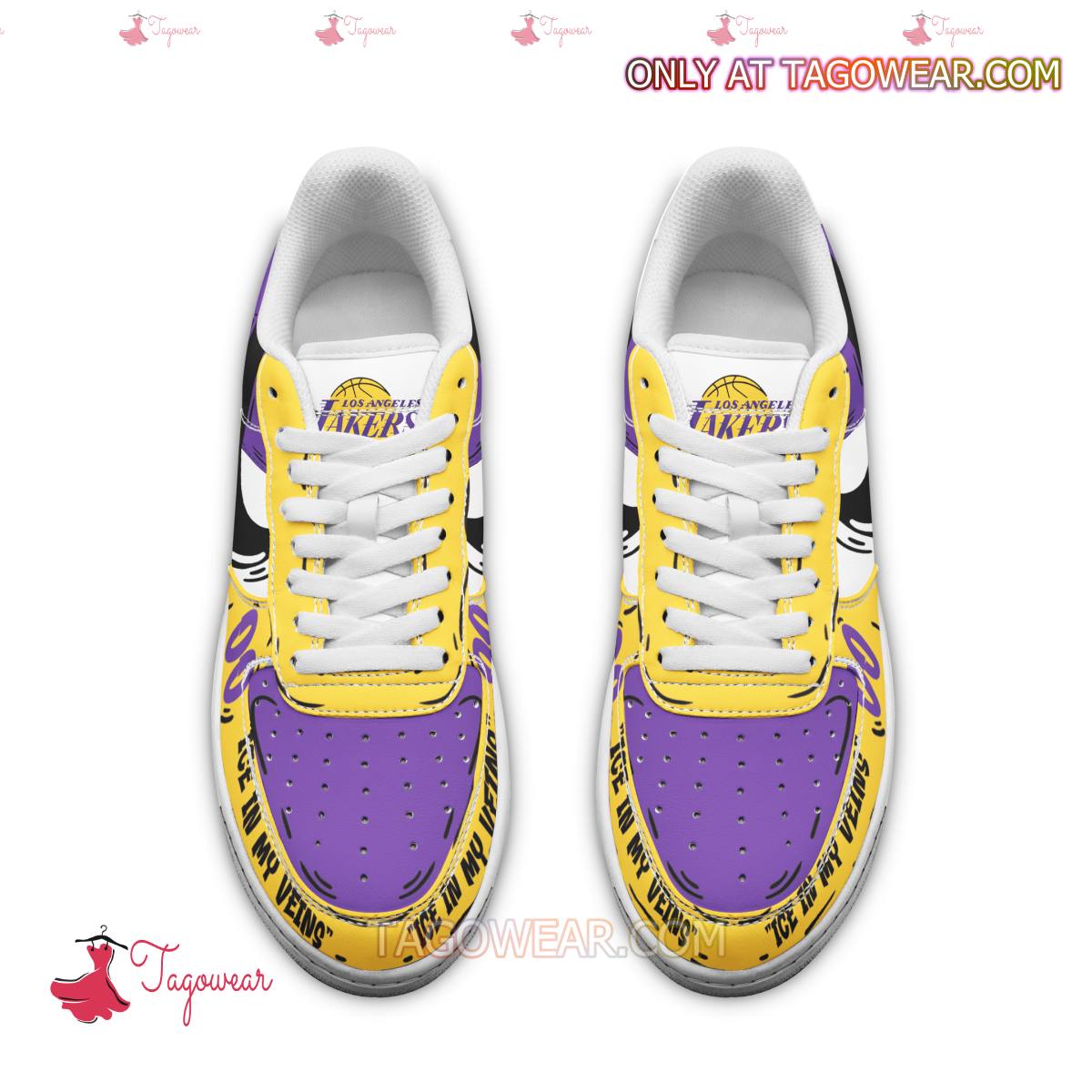 Ideafootwear Los Angeles Lakers Air Low-Top Sneakers Shoes For Men And Women 2
