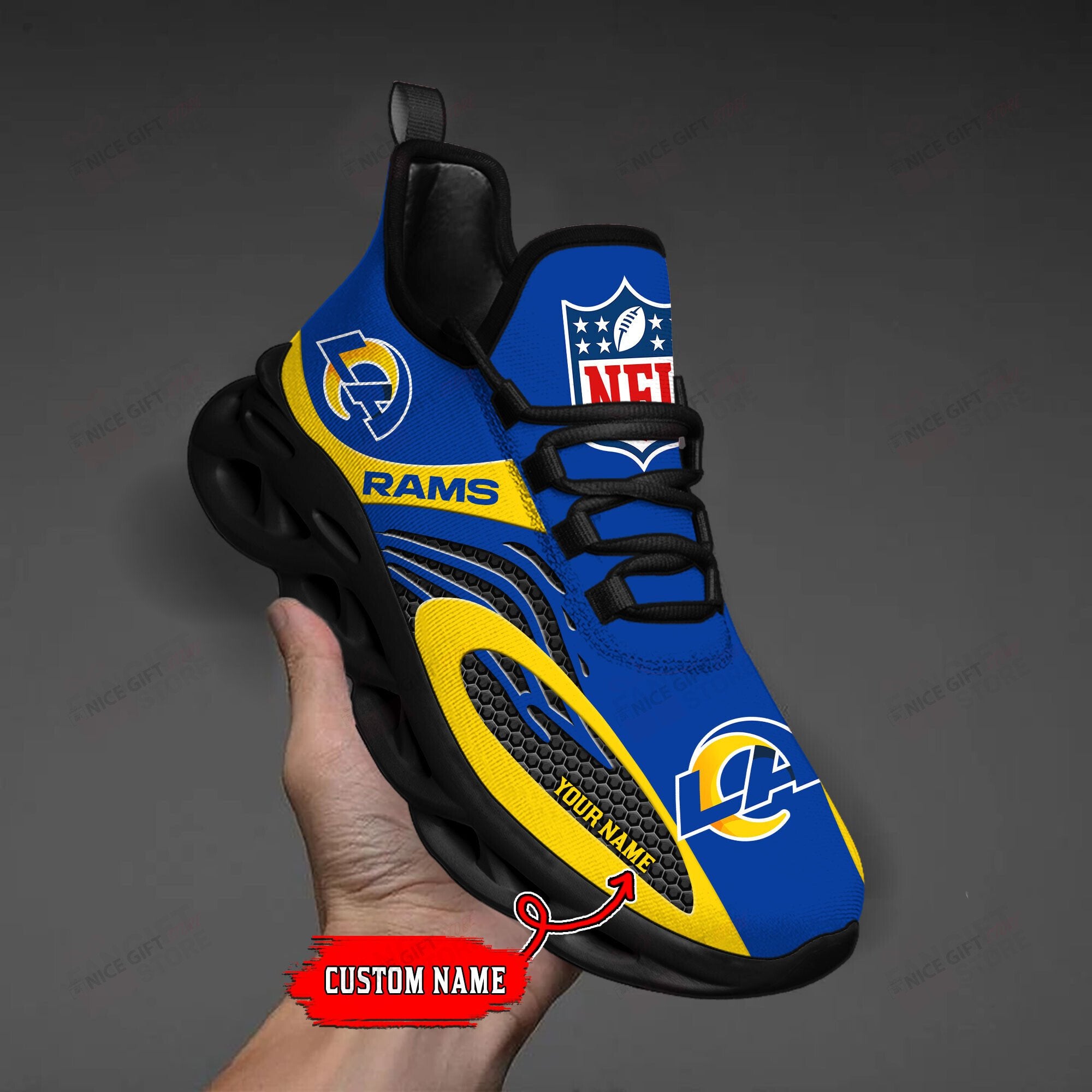 Ideafootwear Los Angeles Rams Max Soul Shoes Sneakers For Men And Women