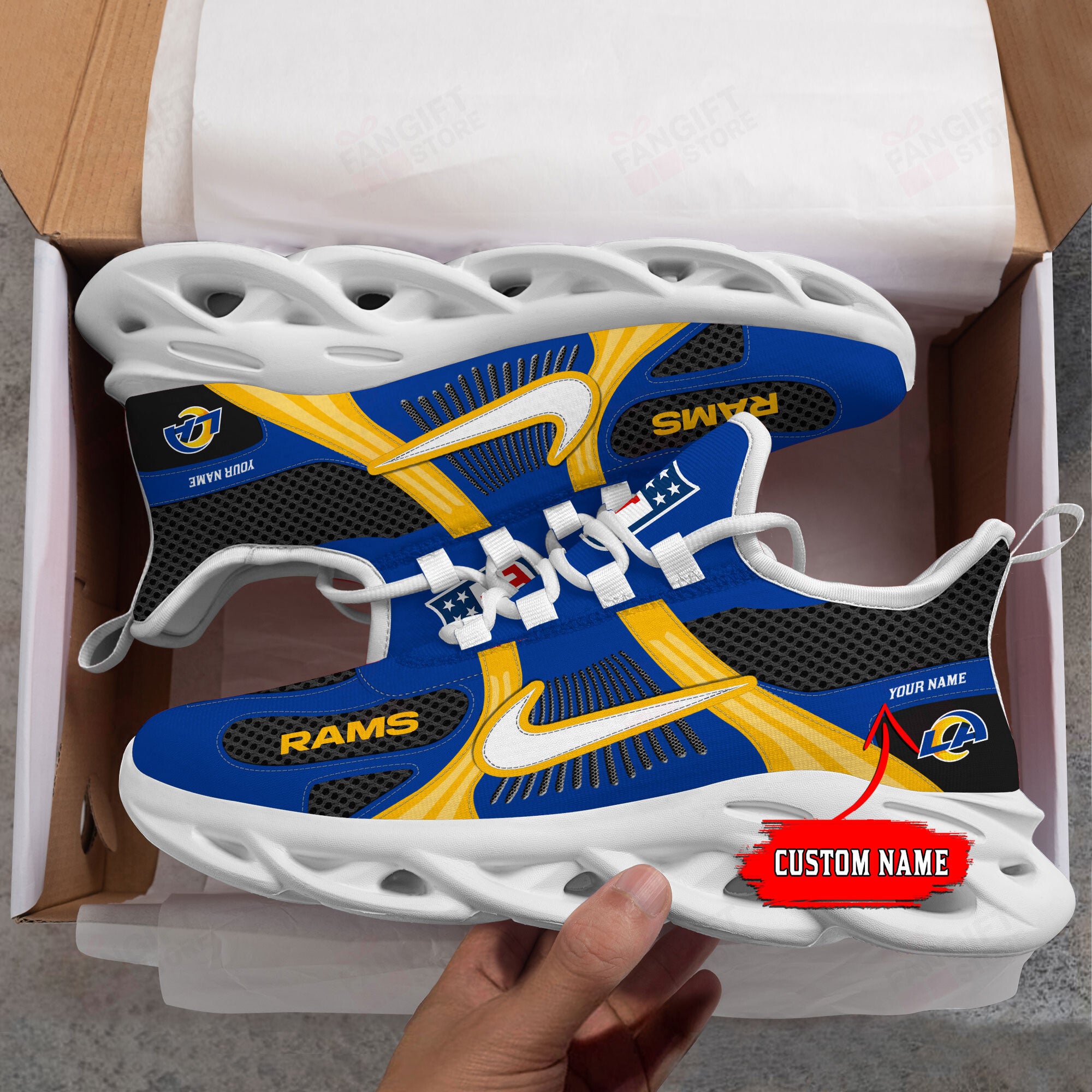 Ideafootwear Los Angeles Rams Max Soul Shoes Sneakers For Men And Women