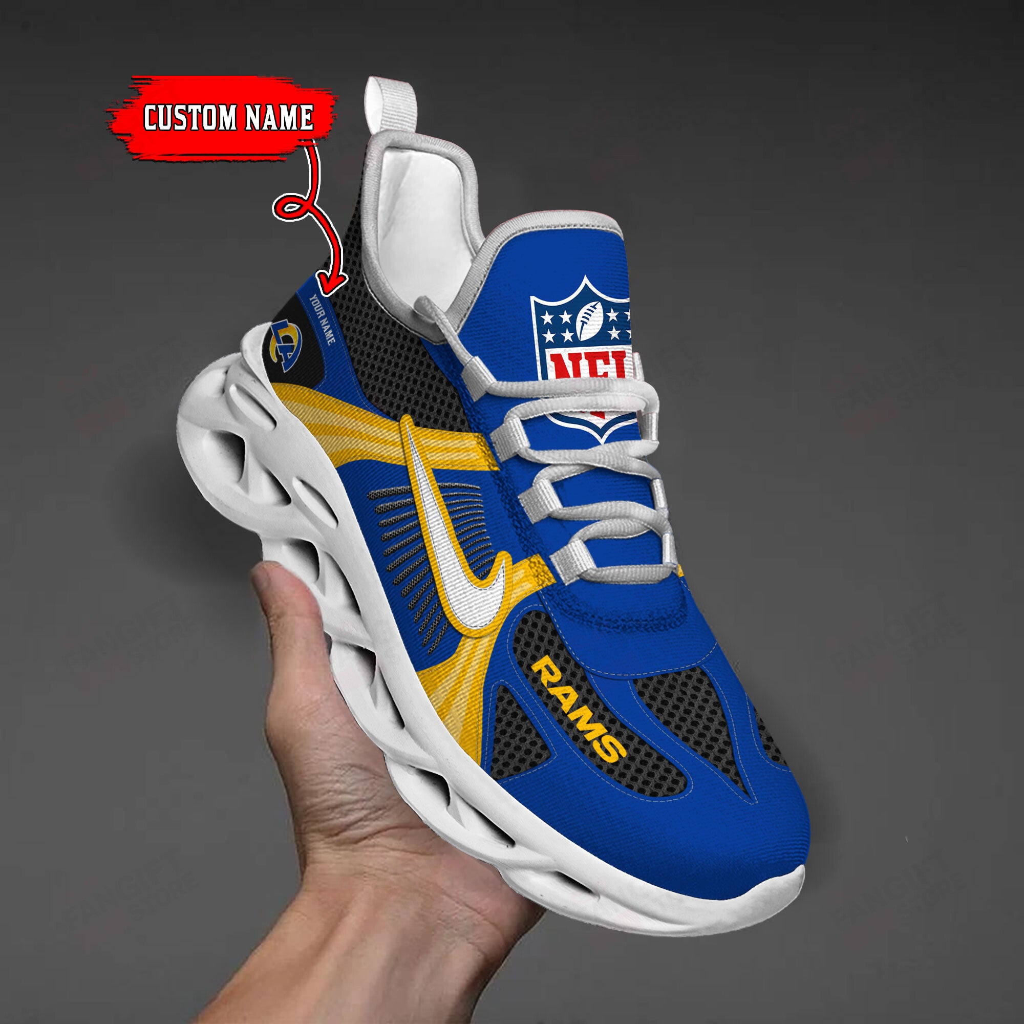Ideafootwear Los Angeles Rams Max Soul Shoes Sneakers For Men And Women