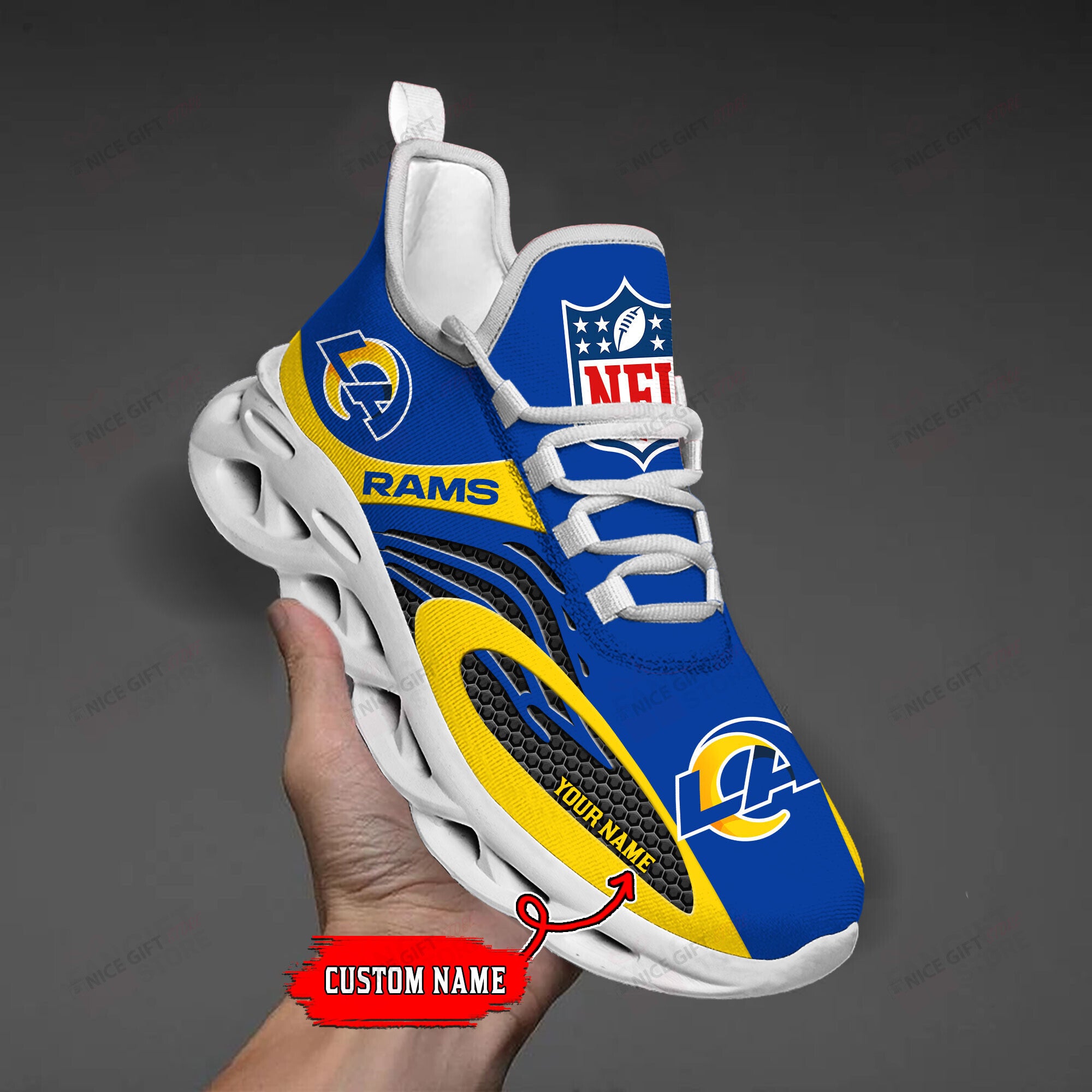 Ideafootwear Los Angeles Rams Max Soul Shoes Sneakers For Men And Women