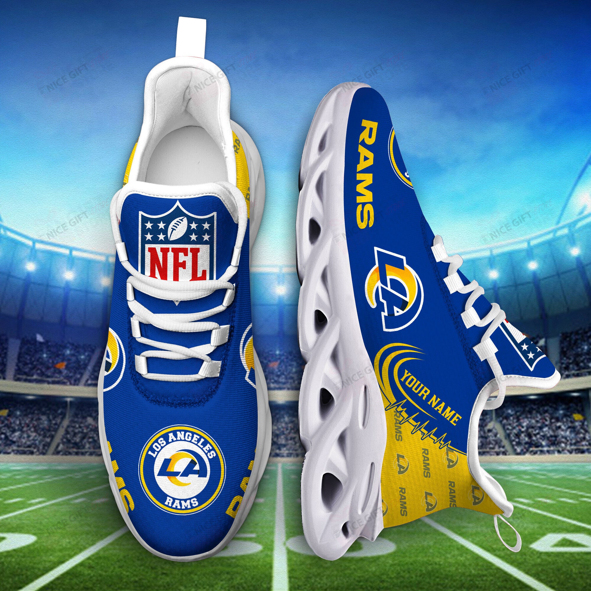 Ideafootwear Los Angeles Rams Max Soul Shoes Sneakers For Men And Women