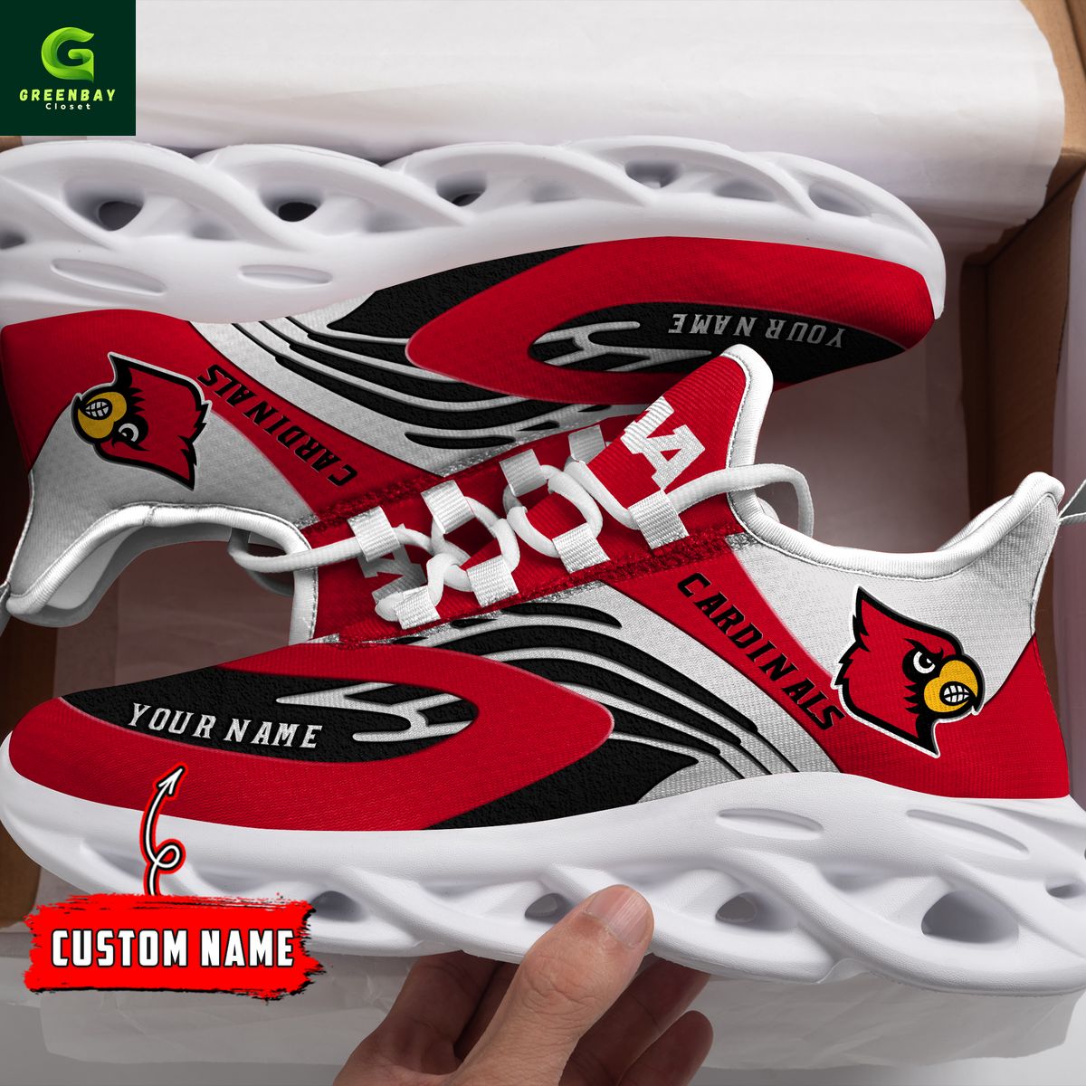 Ideafootwear Louisville Cardinals Max Soul Shoes Sneakers For Men And Women