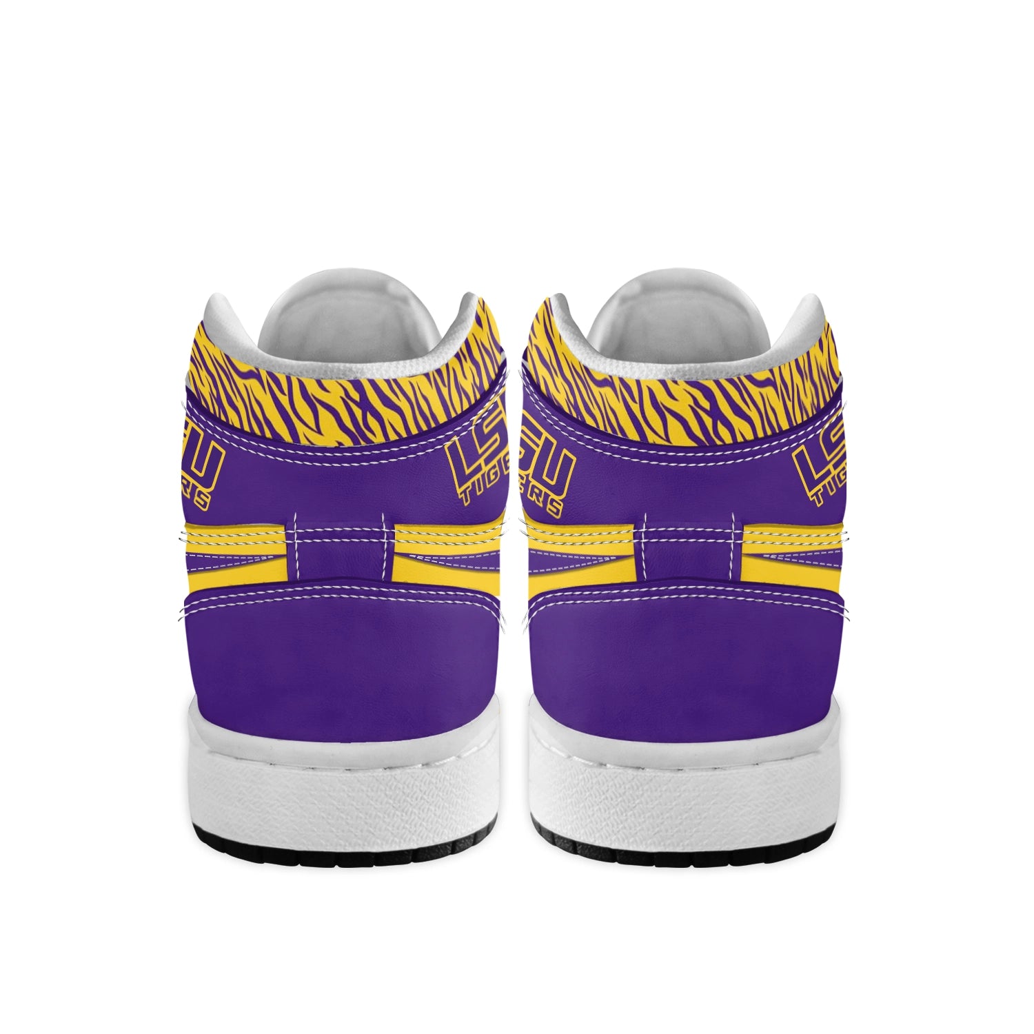 Ideafootwear LSU Tigers AJ1 High Sneakers Shoes For Men And Women