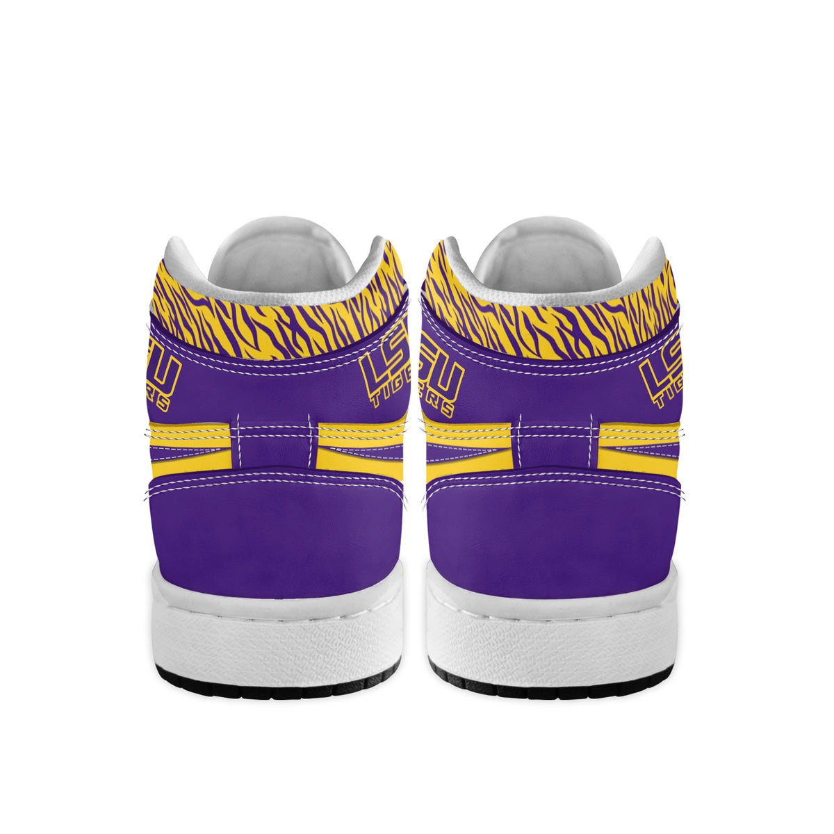 Ideafootwear  LSU Tigers AJ1 High Sneakers Shoes For Men And Women