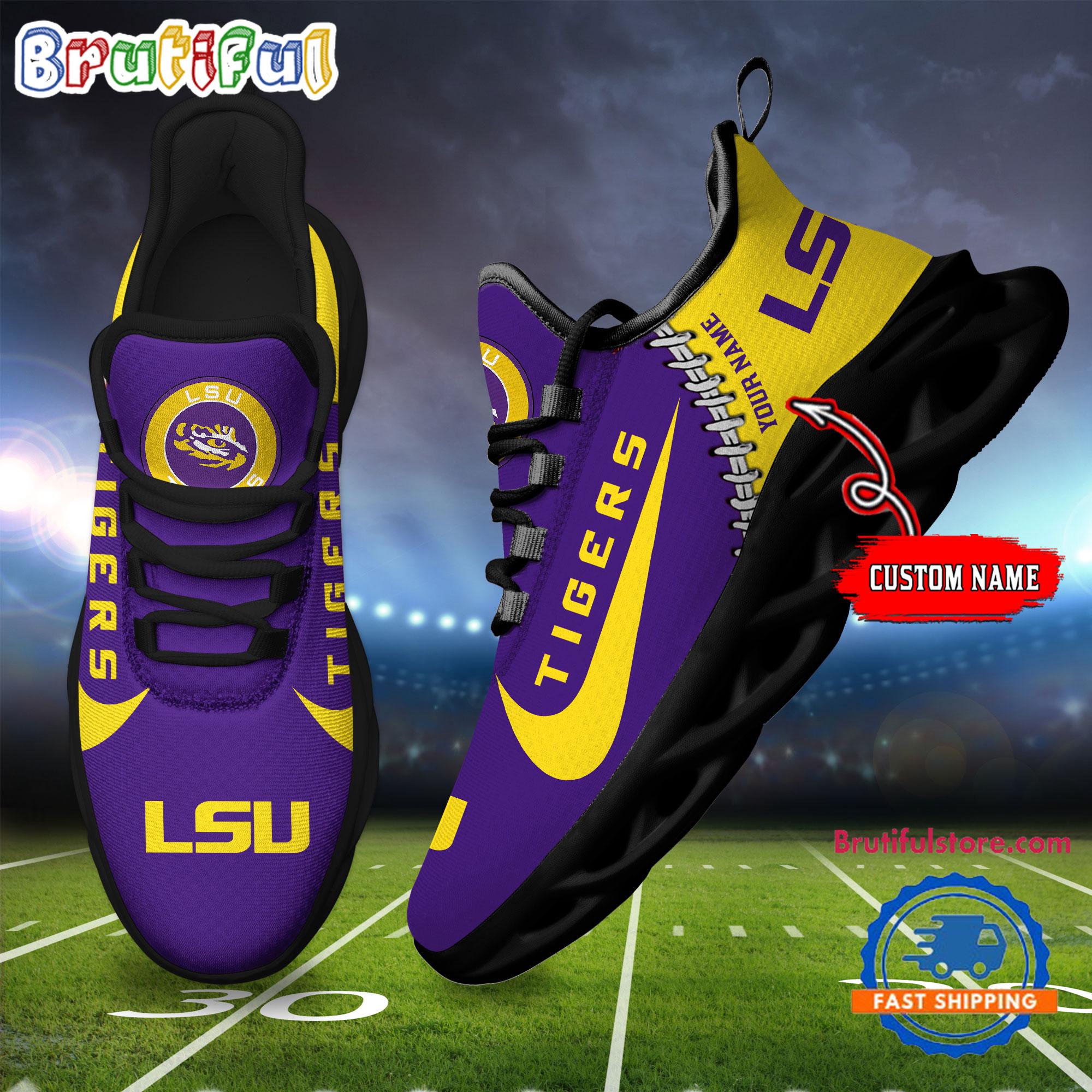 Ideafootwear LSU Tigers Max Soul Shoes Sneakers For Men And Women