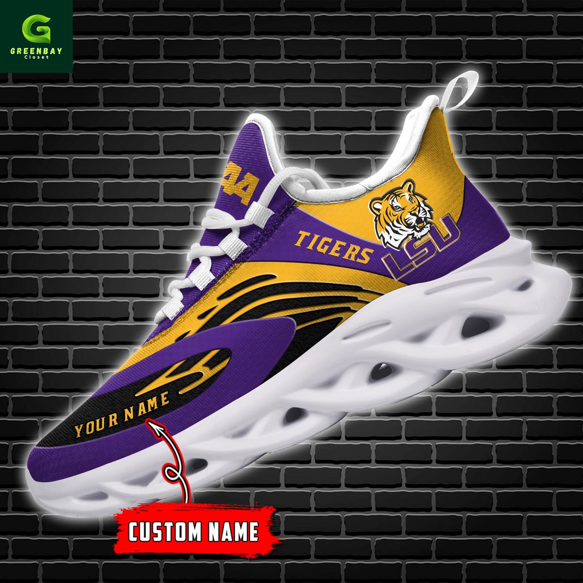 Ideafootwear LSU Tigers Max Soul Shoes Sneakers For Men And Women