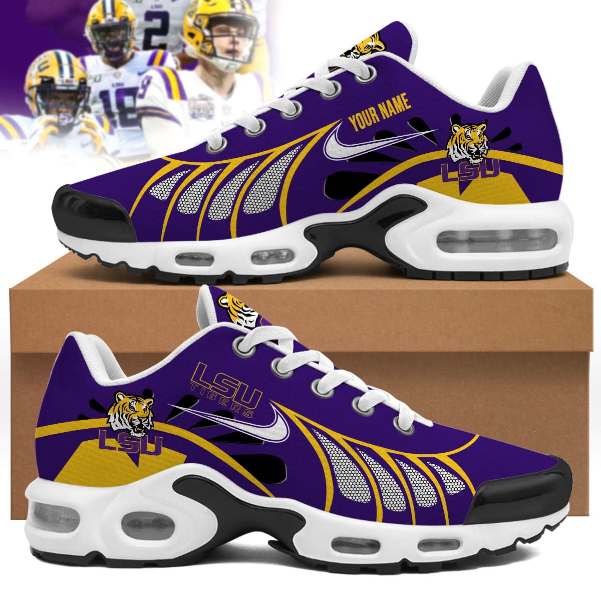 Ideafootwear LSU Tigers TN Shoes Sneakers For Men And Women