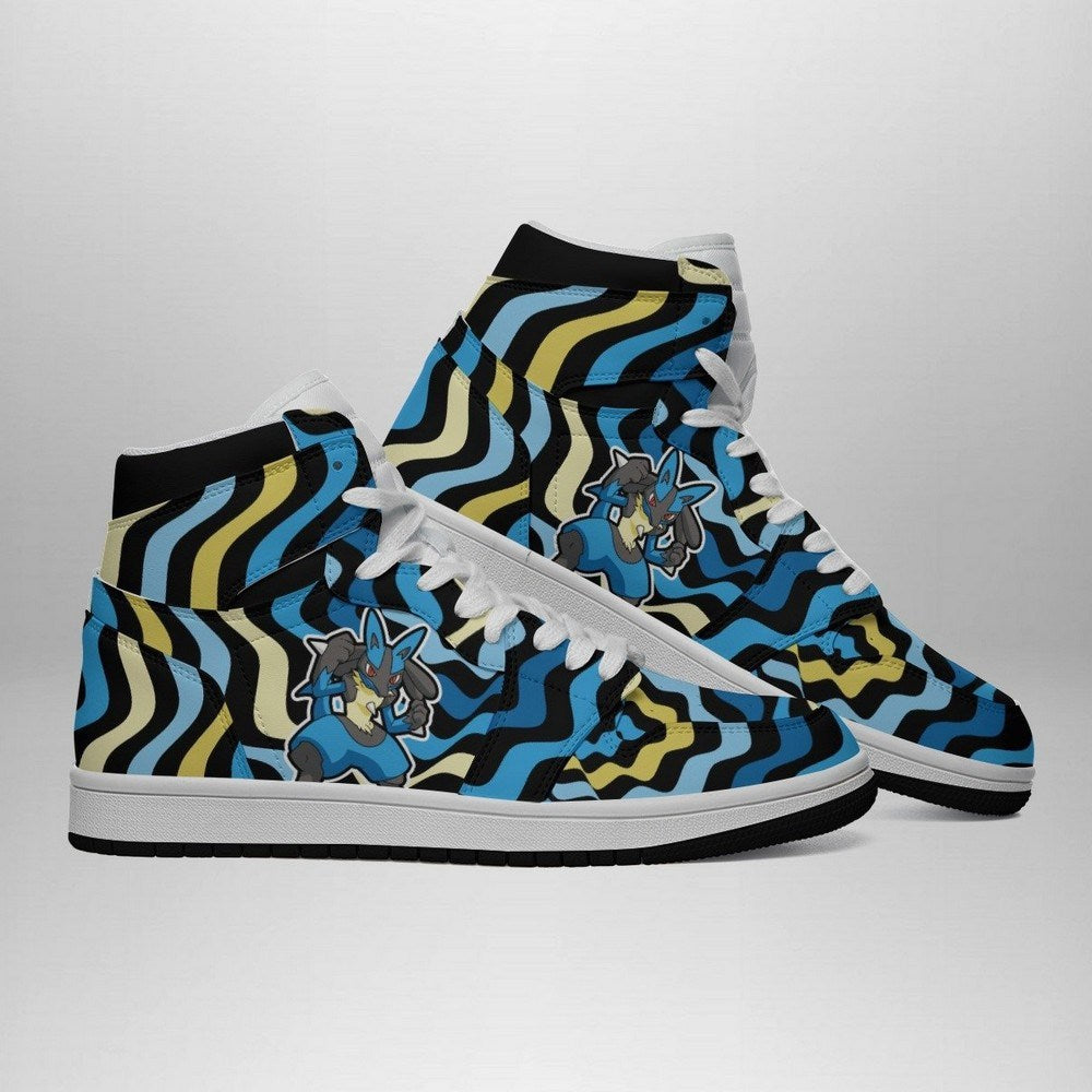 Ideafootwear Lucario Trippy Pokemon AJ1 High Sneakers Shoes For Men And Women