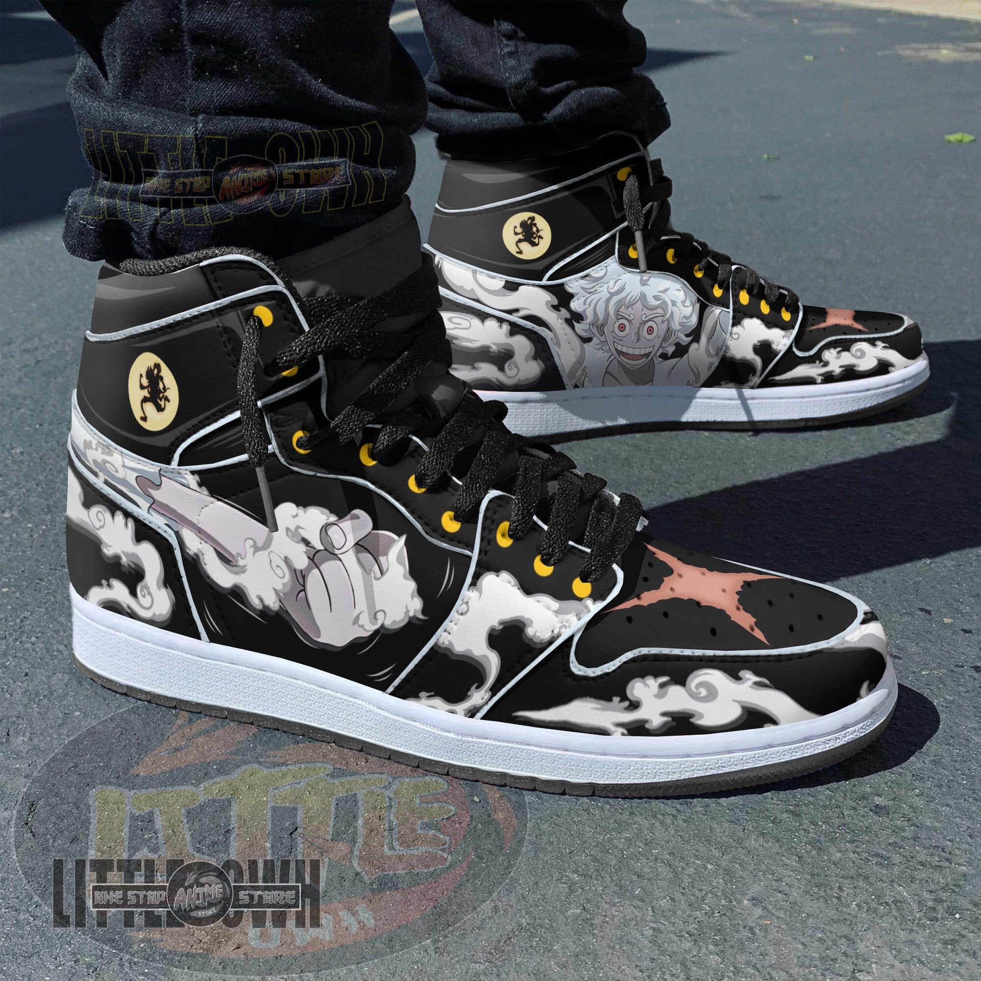 Ideafootwear Luffy Gear 5 AJ1 High Sneakers Shoes For Men And Women