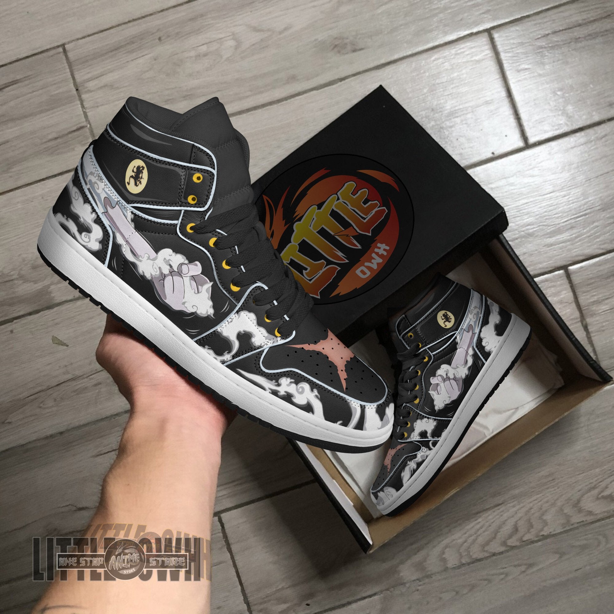 Ideafootwear Luffy Gear 5 AJ1 High Sneakers Shoes For Men And Women