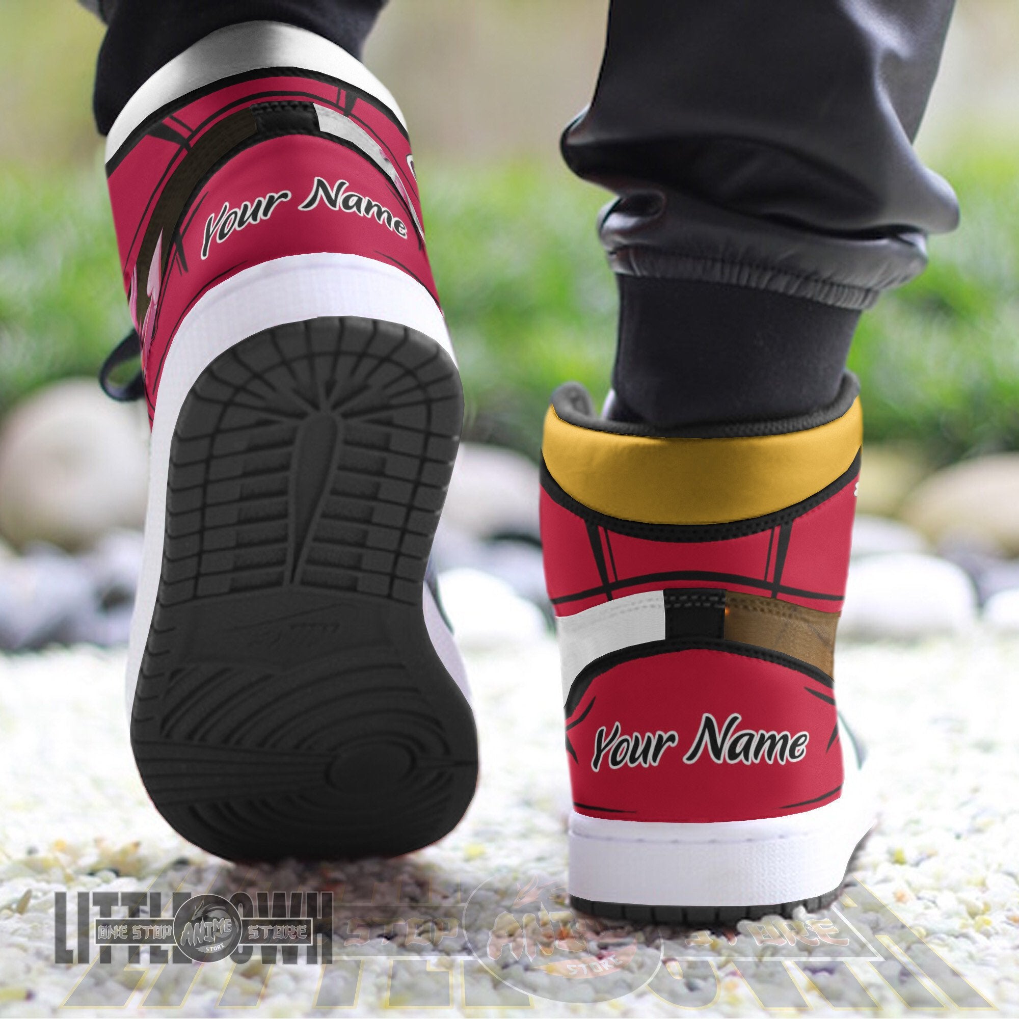 Ideafootwear Luffy x Boa Hancock AJ1 High Sneakers Shoes For Men And Women