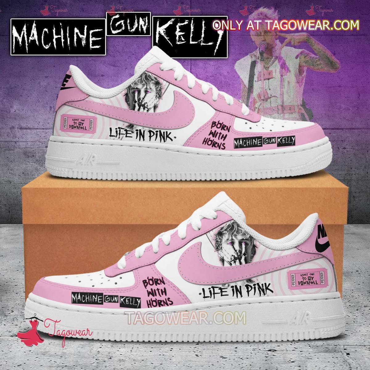 Ideafootwear Machine Gun Kelly Air Low-Top Sneakers Shoes For Men And Women 1