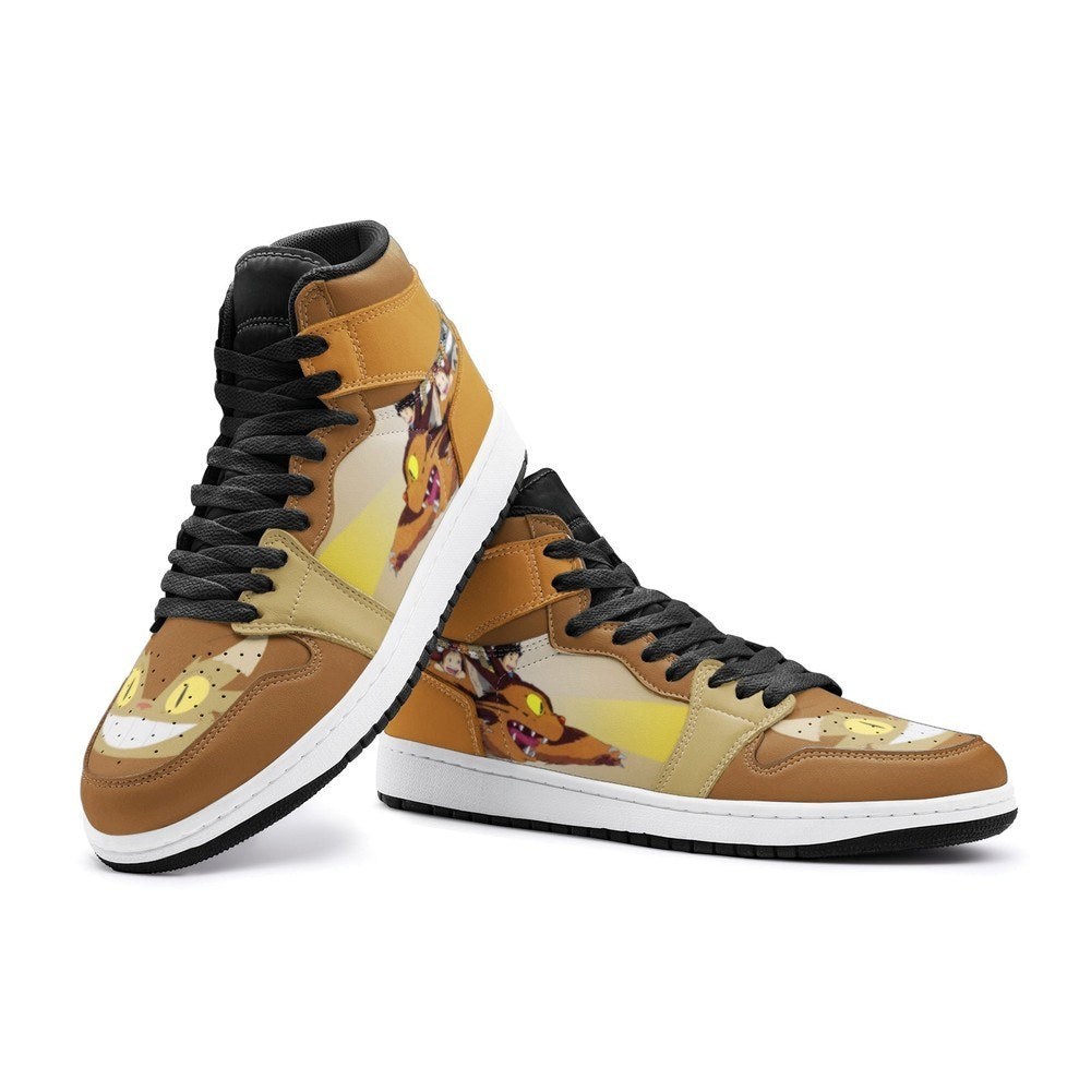 Ideafootwear Magic Cat Bus My Neighbor Totoro AJ1 High Sneakers Shoes For Men And Women