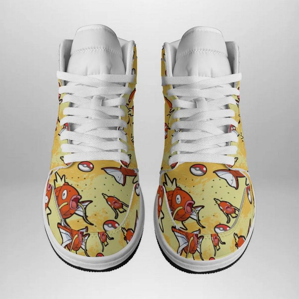 Ideafootwear Magikarp Pattern Pokemon AJ1 High Sneakers Shoes For Men And Women