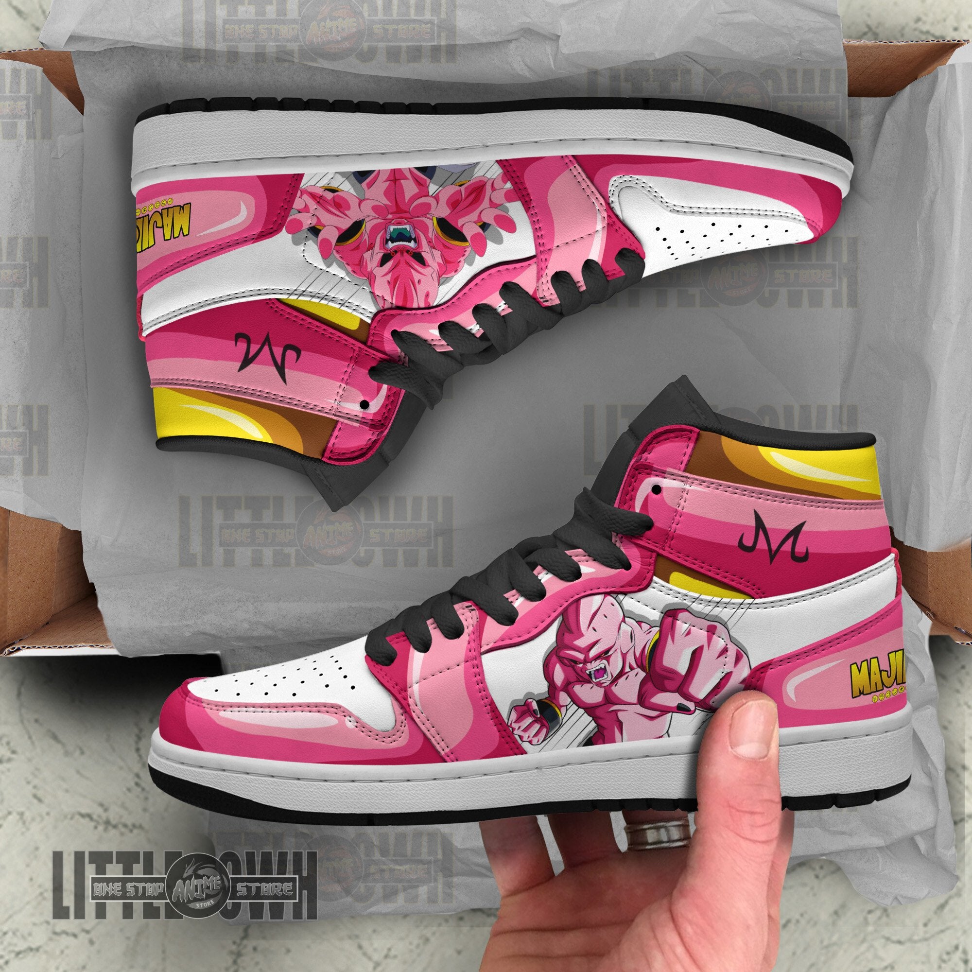 Ideafootwear Majin Buu AJ1 High Sneakers Shoes For Men And Women
